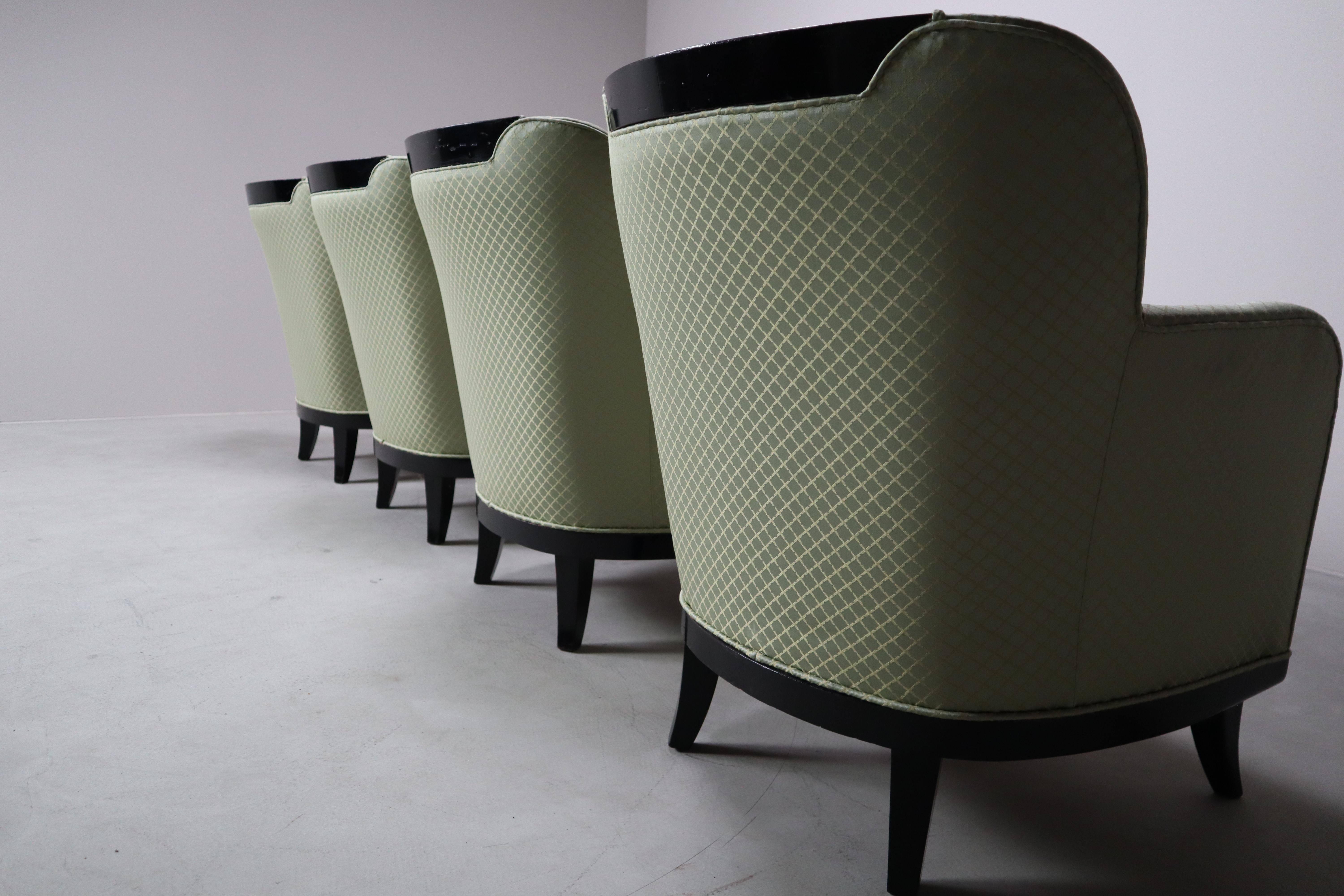 Set di quattro poltrone Art Déco, 1930-1950 in vendita 5