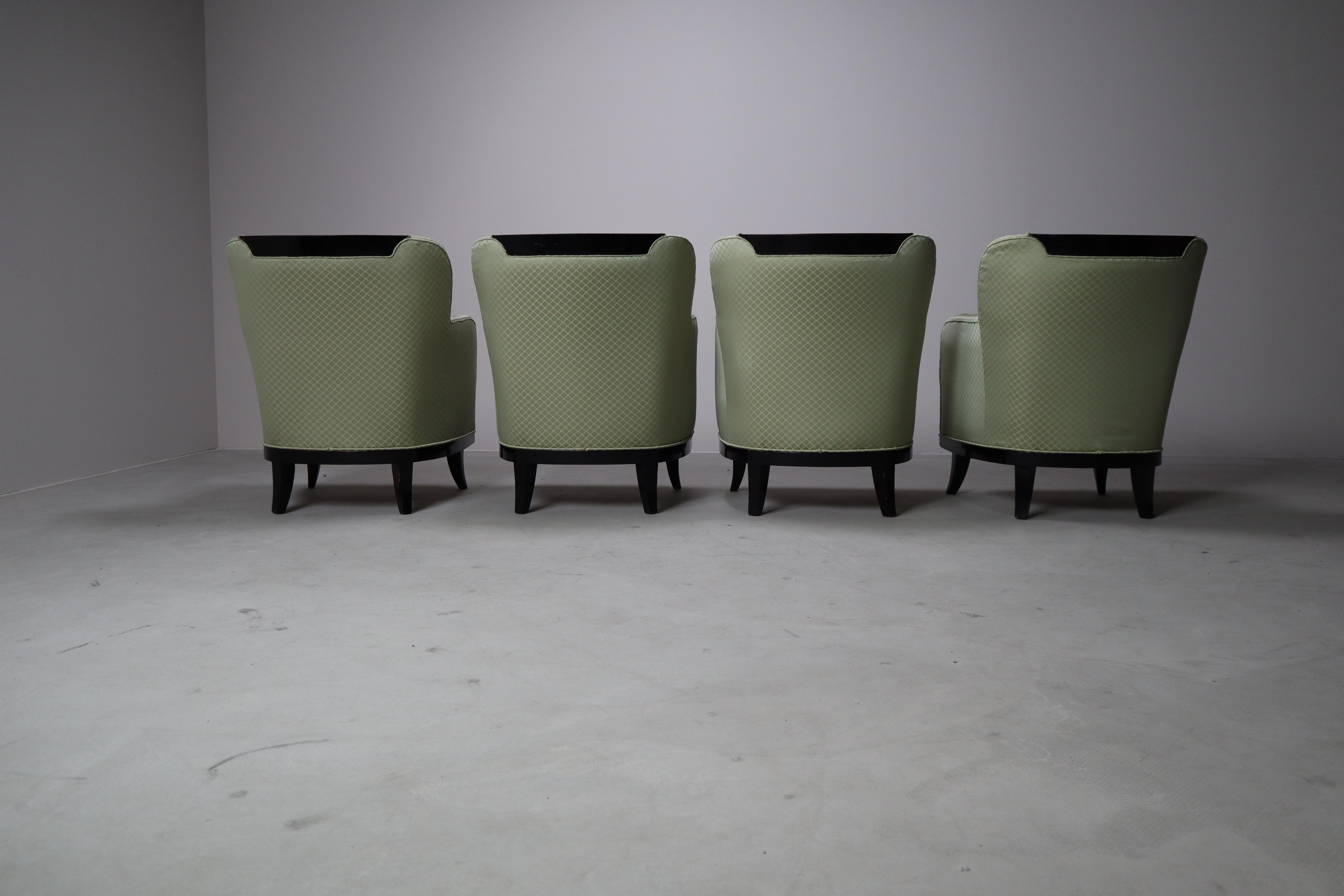 Set di quattro poltrone Art Déco, 1930-1950 in vendita 7
