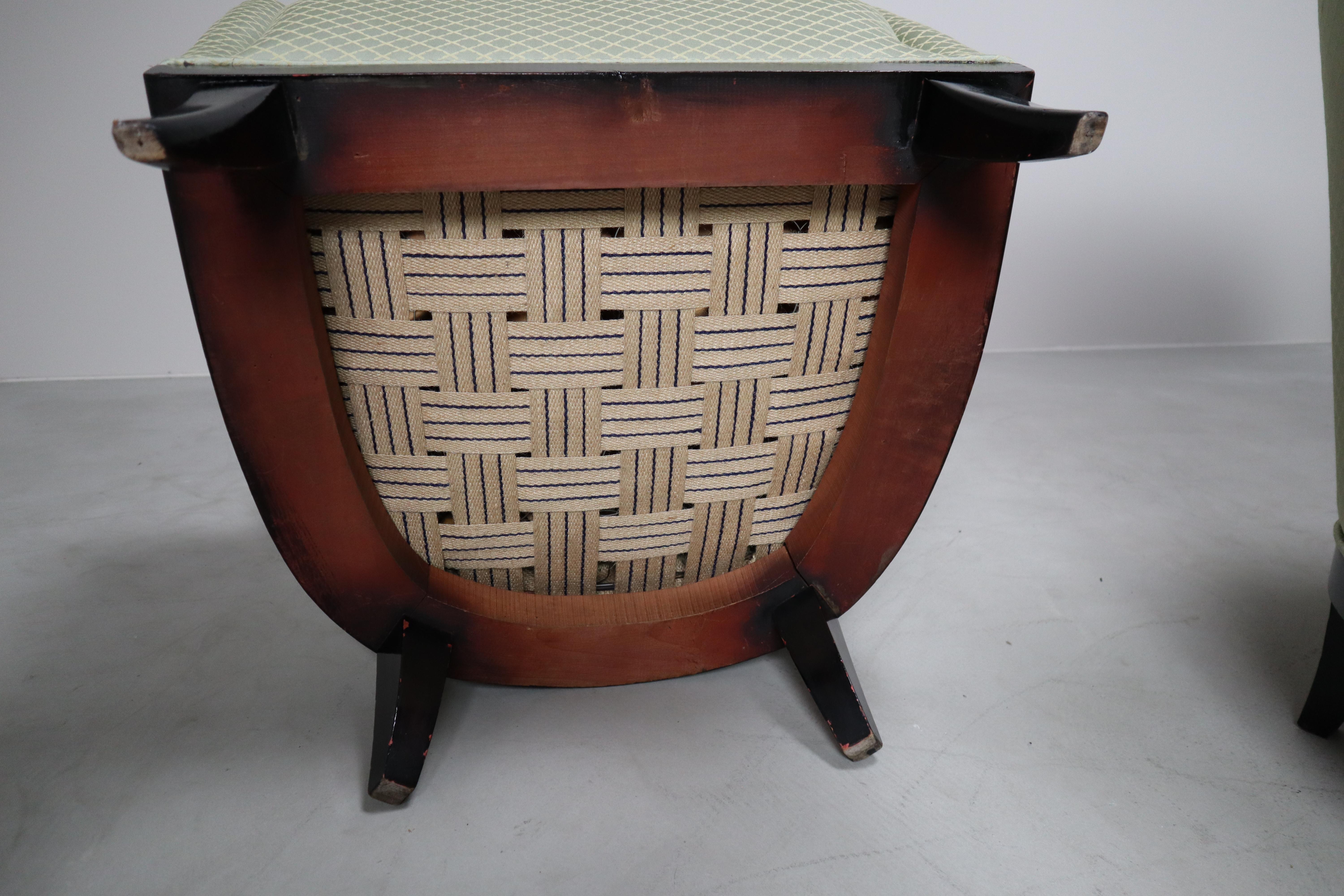 Set di quattro poltrone Art Déco, 1930-1950 In condizioni buone in vendita a Langemark-Poelkapelle, BE
