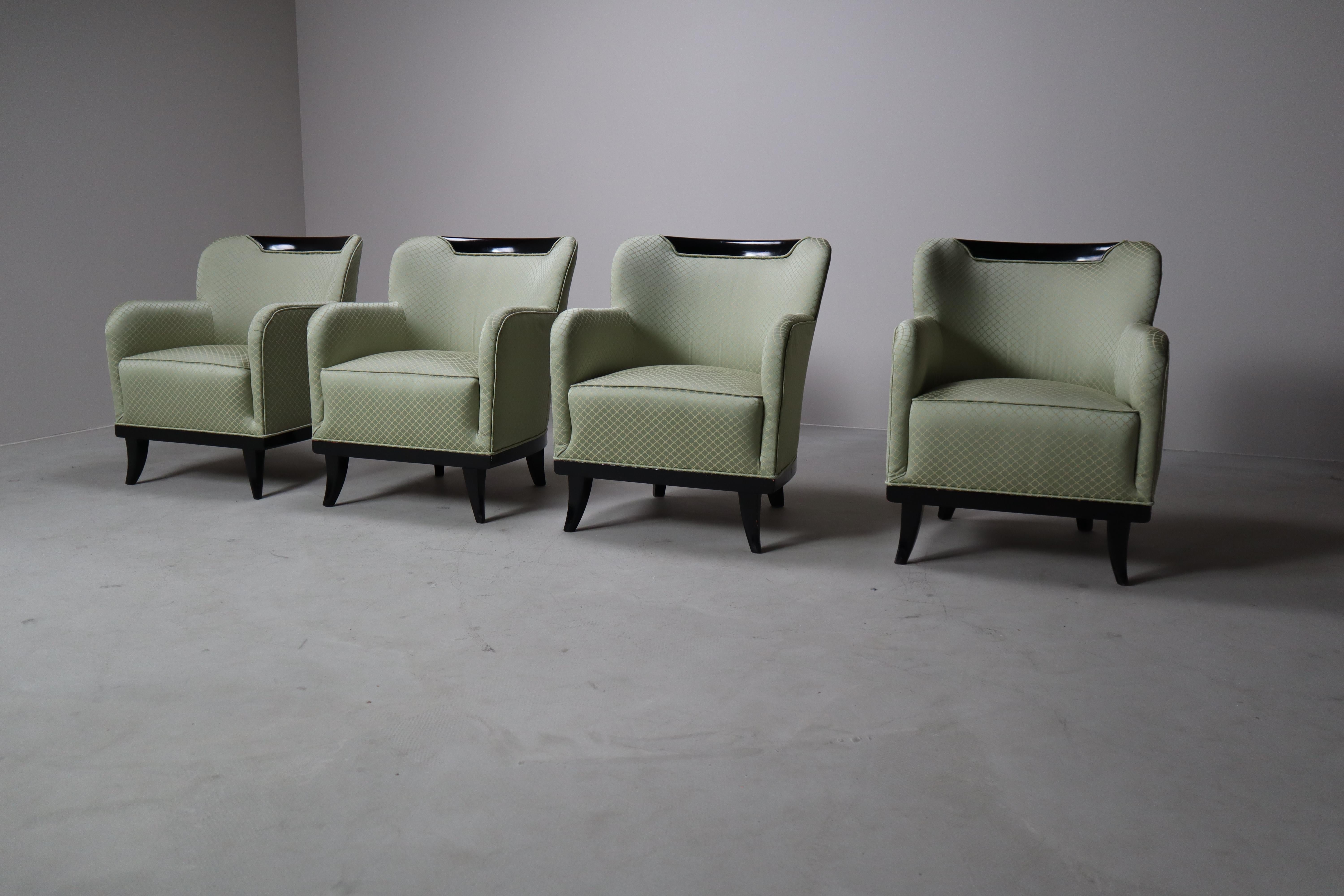 Set di quattro poltrone Art Déco, 1930-1950 in vendita 1