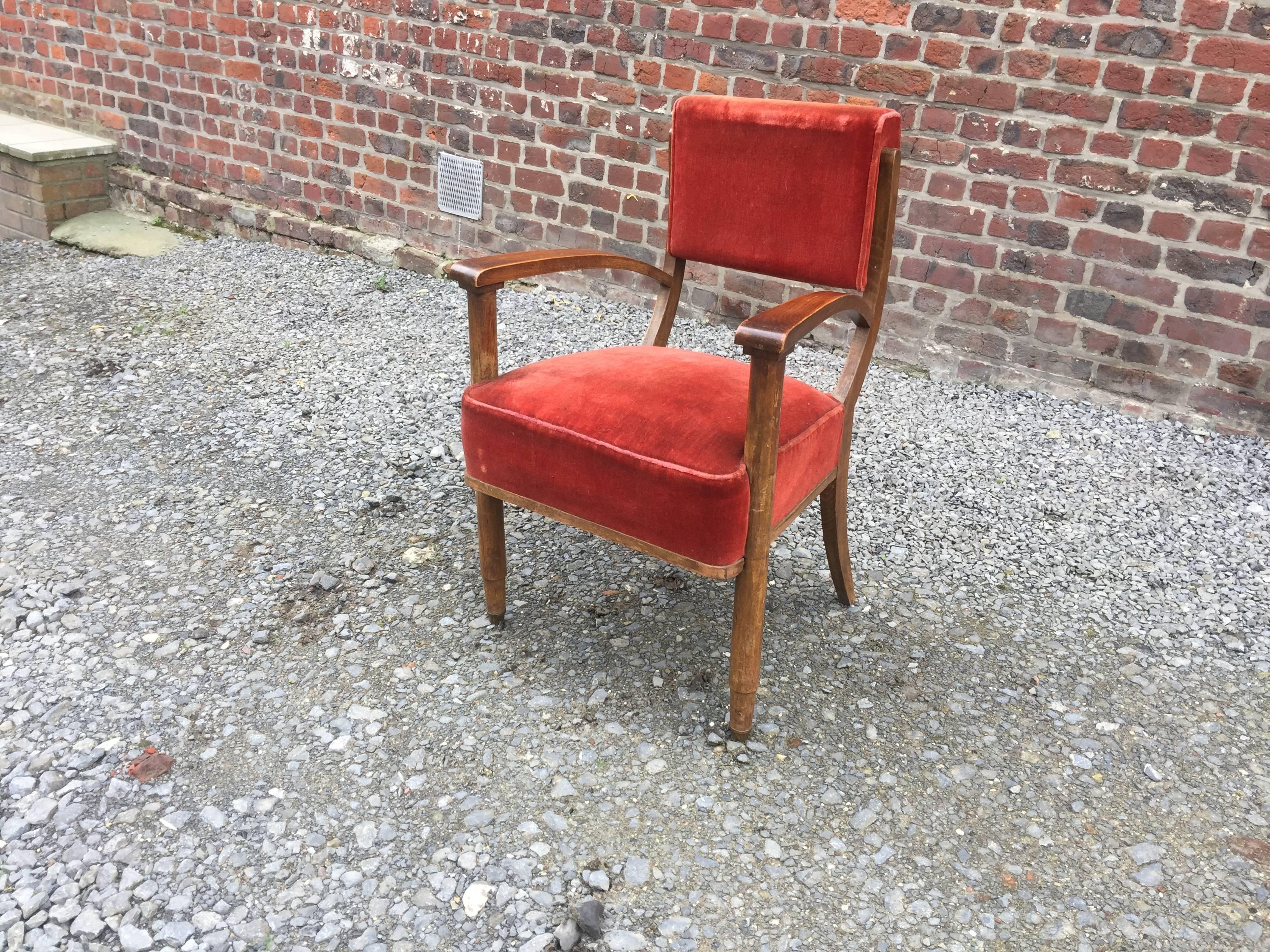 Quatre fauteuils Art Déco dans le style d'Eugène Printz vers 1940 en vente 5