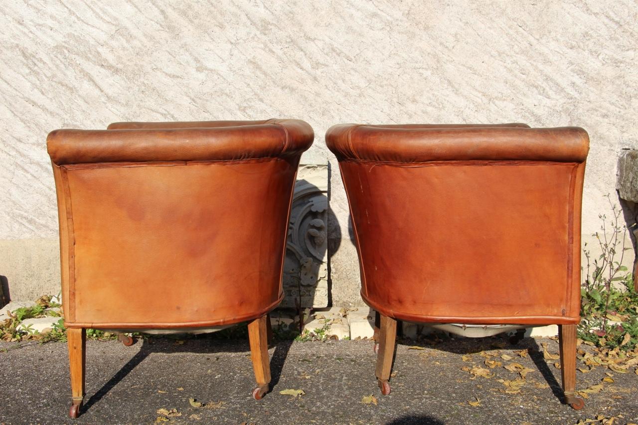 Set di quattro poltrone da club in stile Art Deco in vendita 3