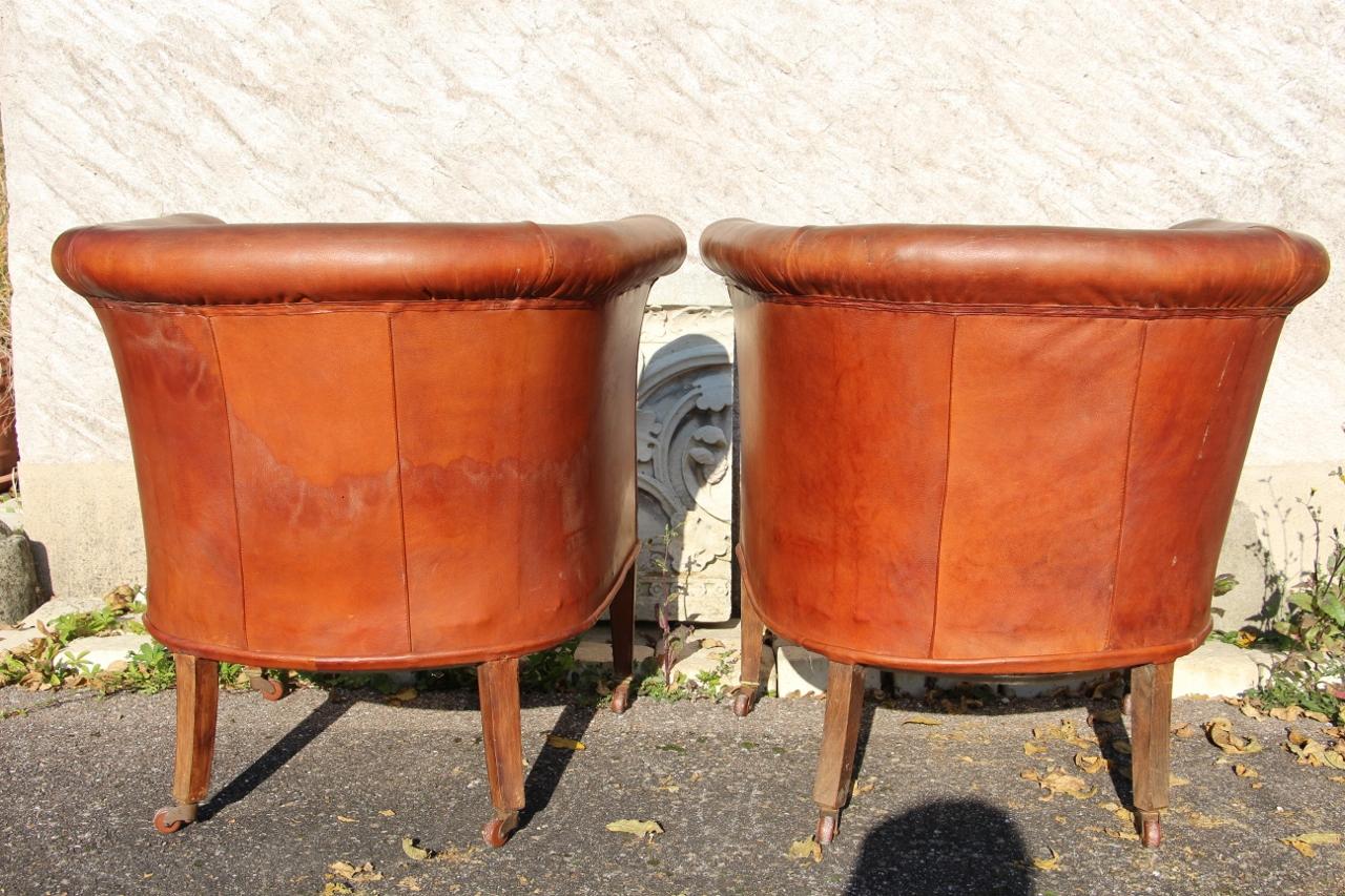 Set di quattro poltrone da club in stile Art Deco in vendita 2