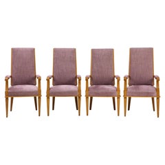 Set of Four Art Deco Oak Armchairs by Jacques Adnet