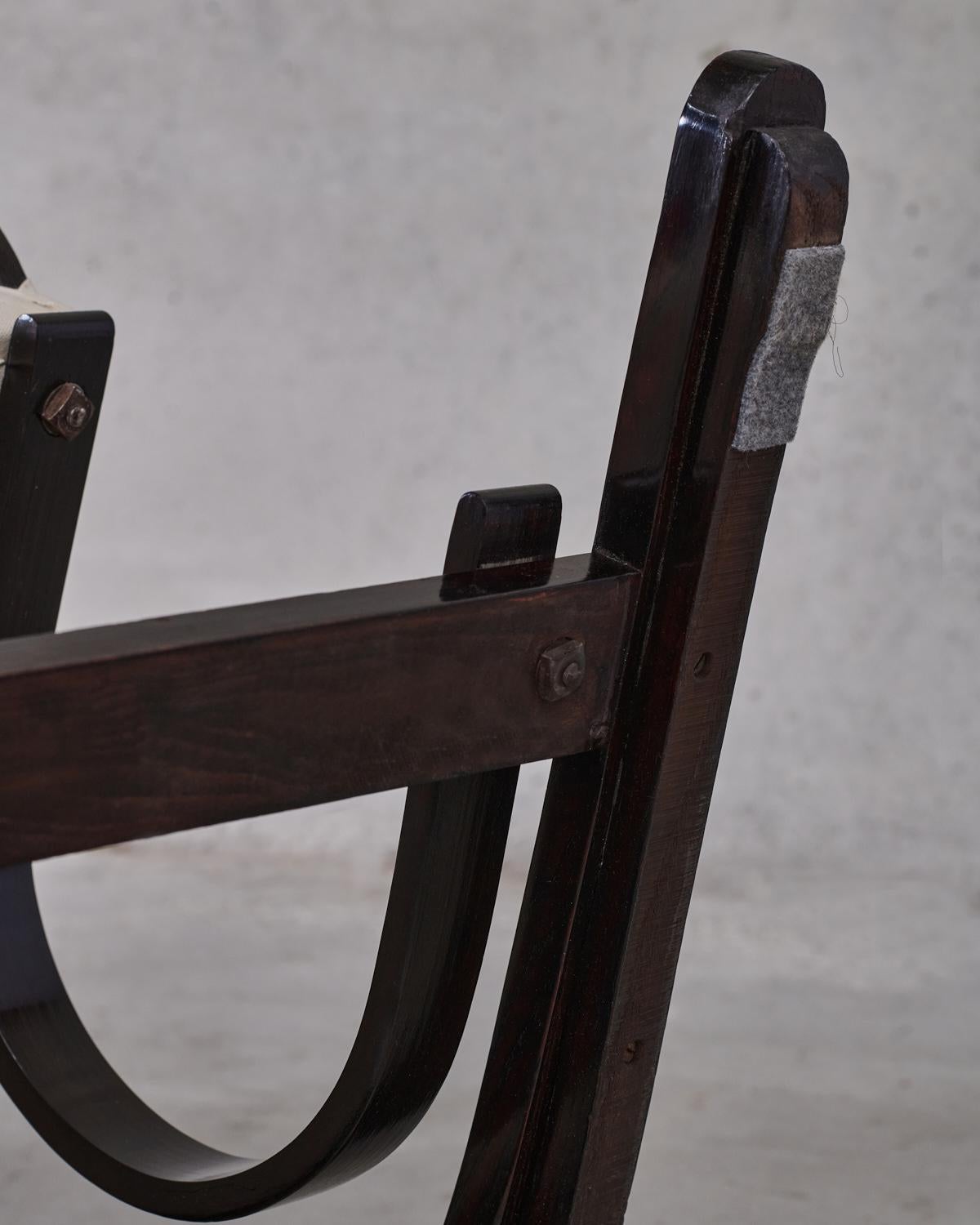 Ensemble de quatre chaises longues Art Déco en bois cintré par Bas Van Pelt, Pays-Bas en vente 7
