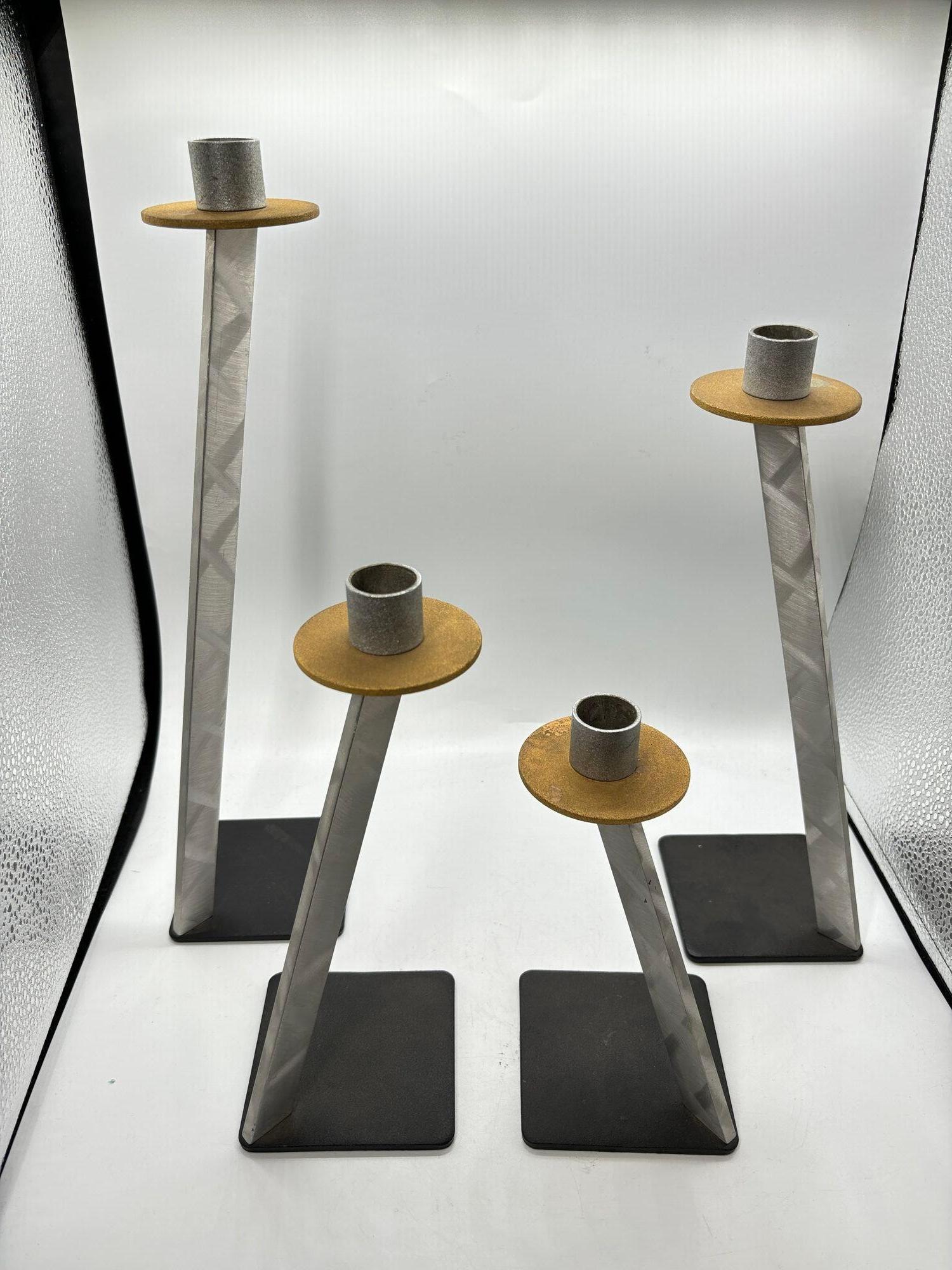 Set of Four Art Deco Candlestick Holders by Bruce MacDonald 4