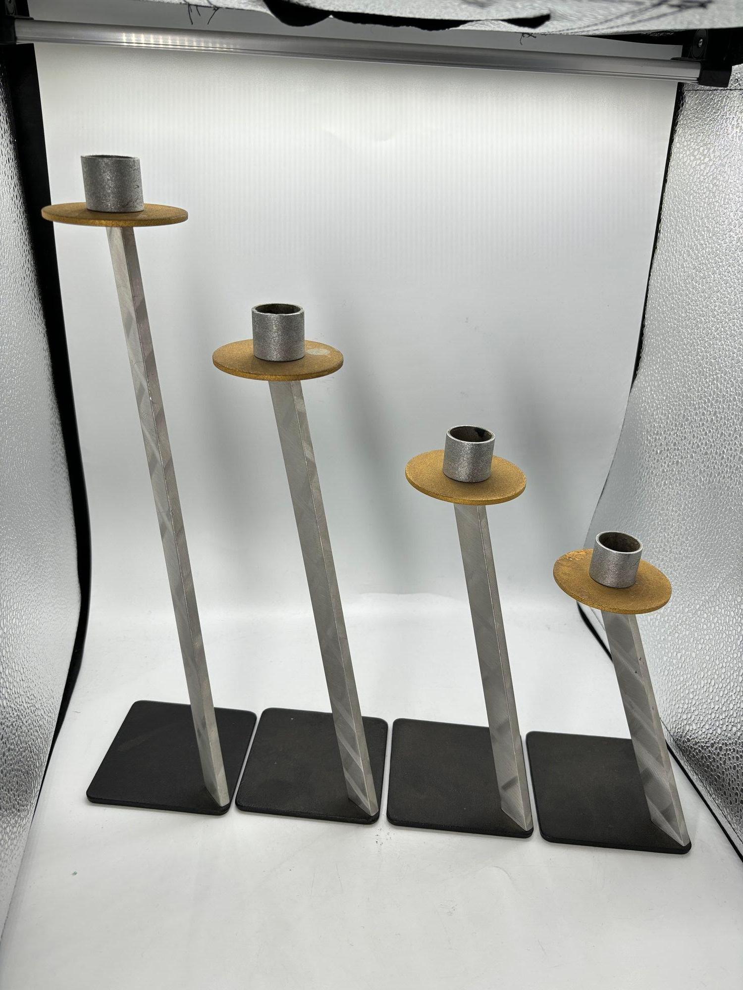 Set of Four Art Deco Candlestick Holders by Bruce MacDonald 5