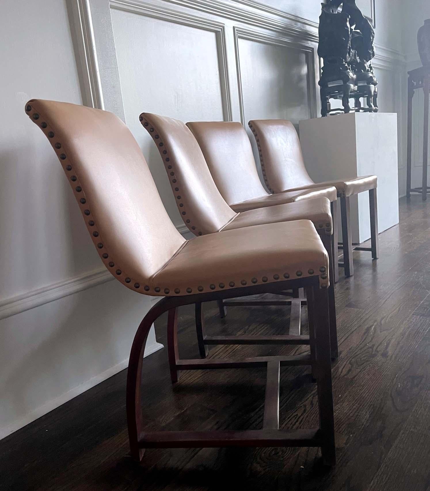 Set of Four Art Deco Chairs Gilbert Rohde Heywood Wakefield In Fair Condition For Sale In Atlanta, GA