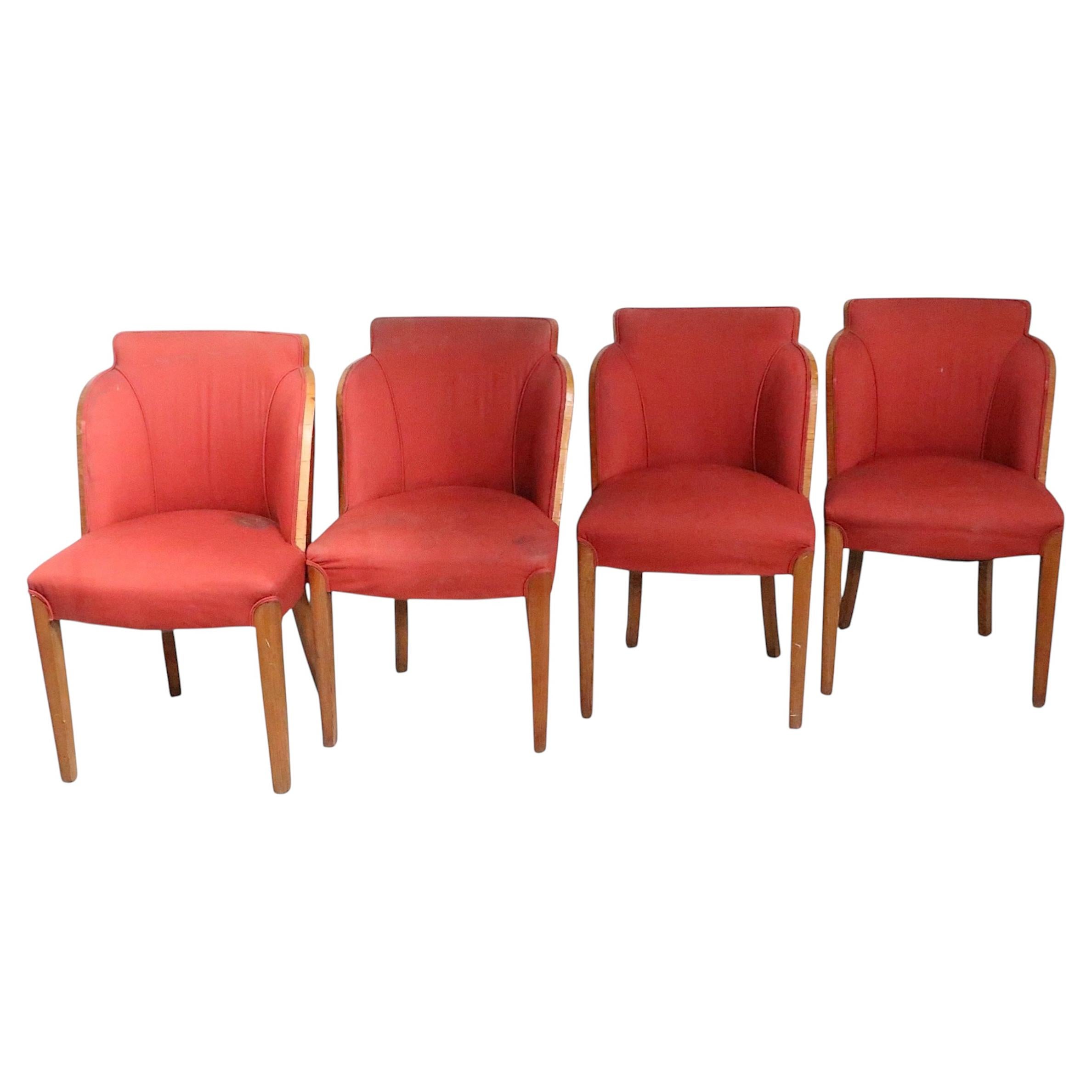 Set of Four Art Deco Cloud Dining Chairs by Harry & Lou Epstein as is For Sale