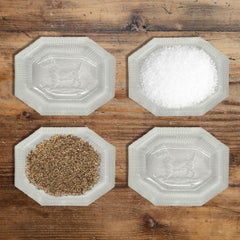 Set of Four Art Deco Crystal Scottie Salt Cellars