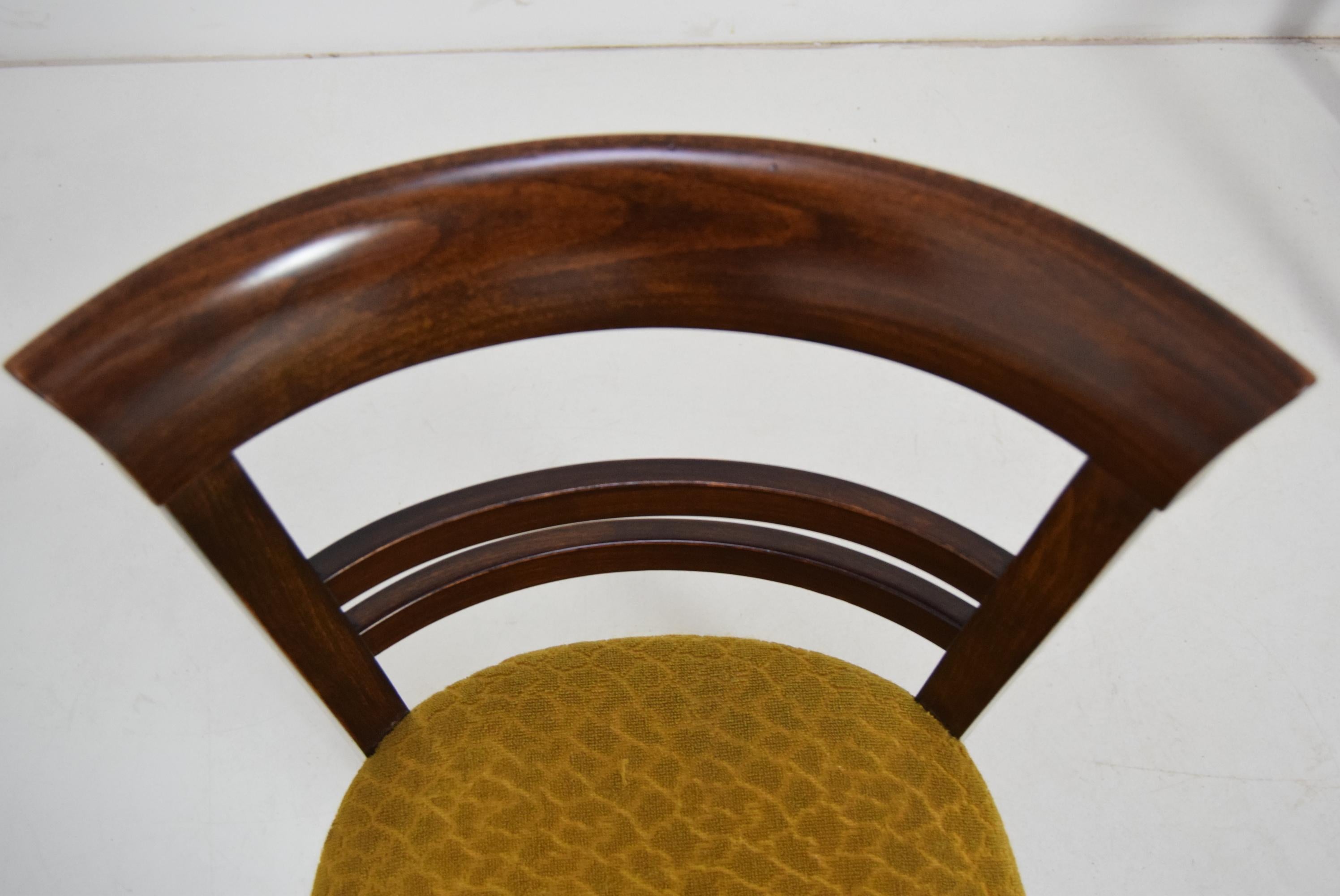 Fabric Set of Four Art Deco Dining Chairs by Fischel, 1930s For Sale
