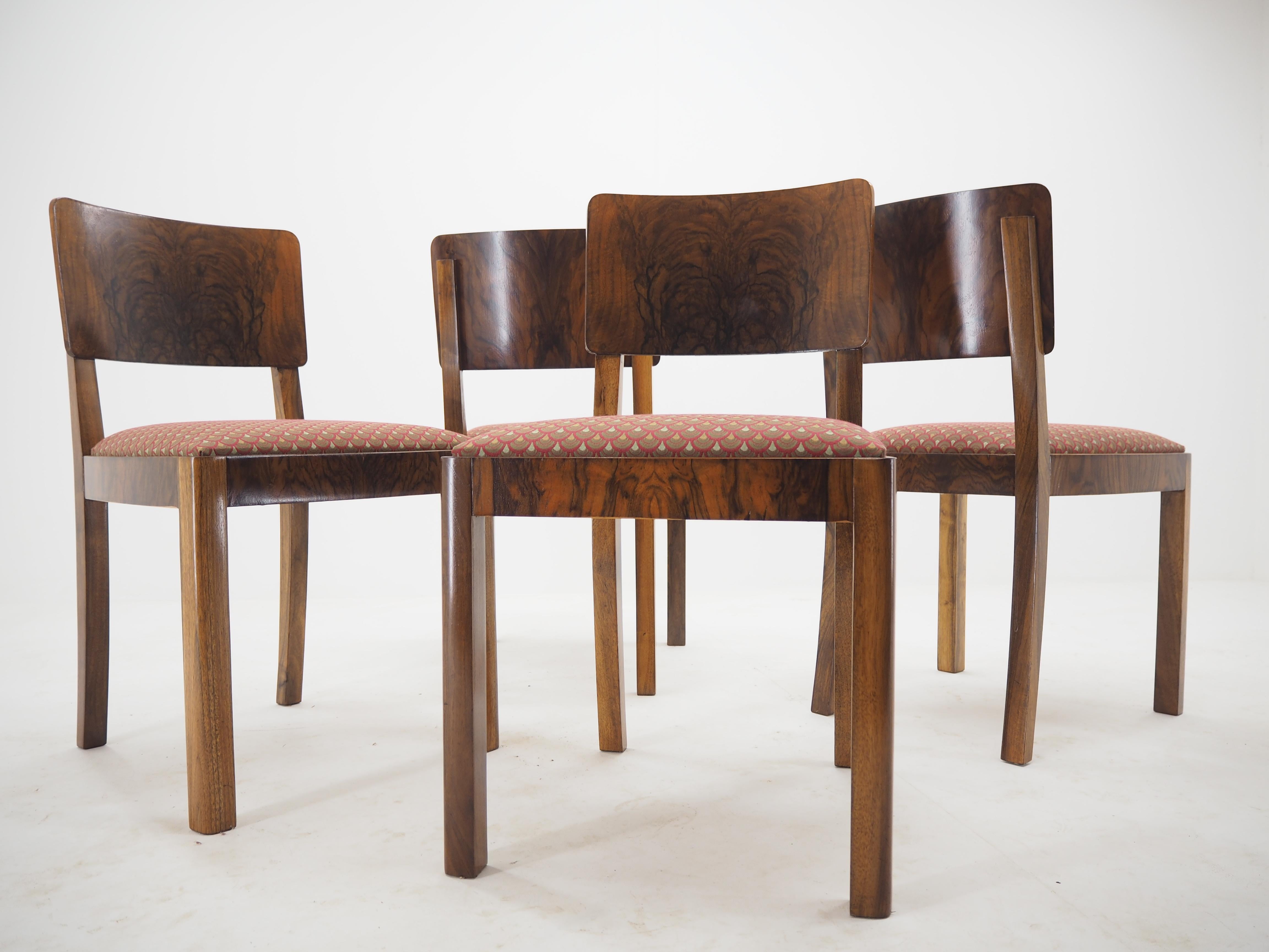 Set of Four Art Deco Dining Chairs, Czechoslovakia, 1930s 7