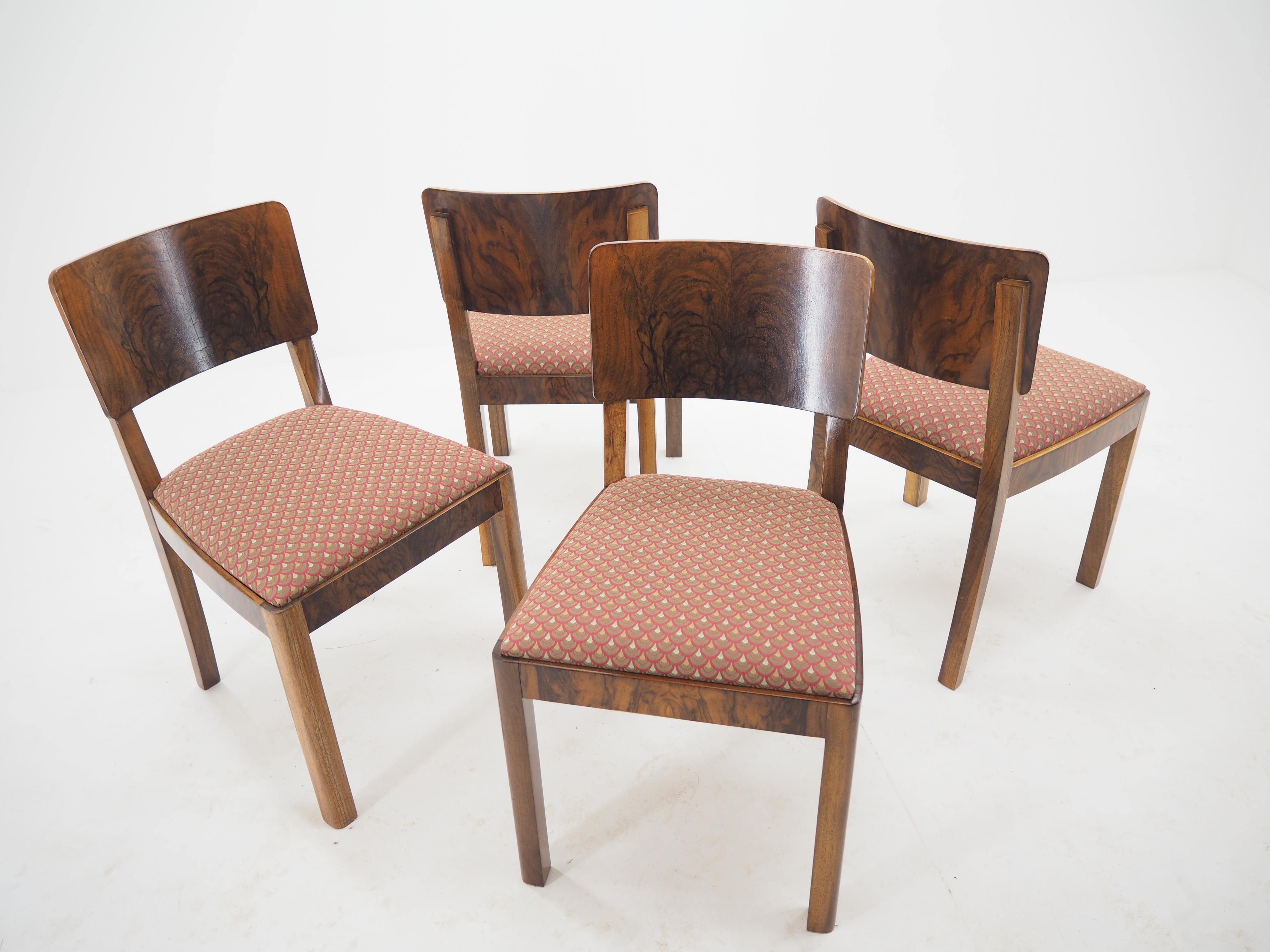 Set of Four Art Deco Dining Chairs, Czechoslovakia, 1930s 3