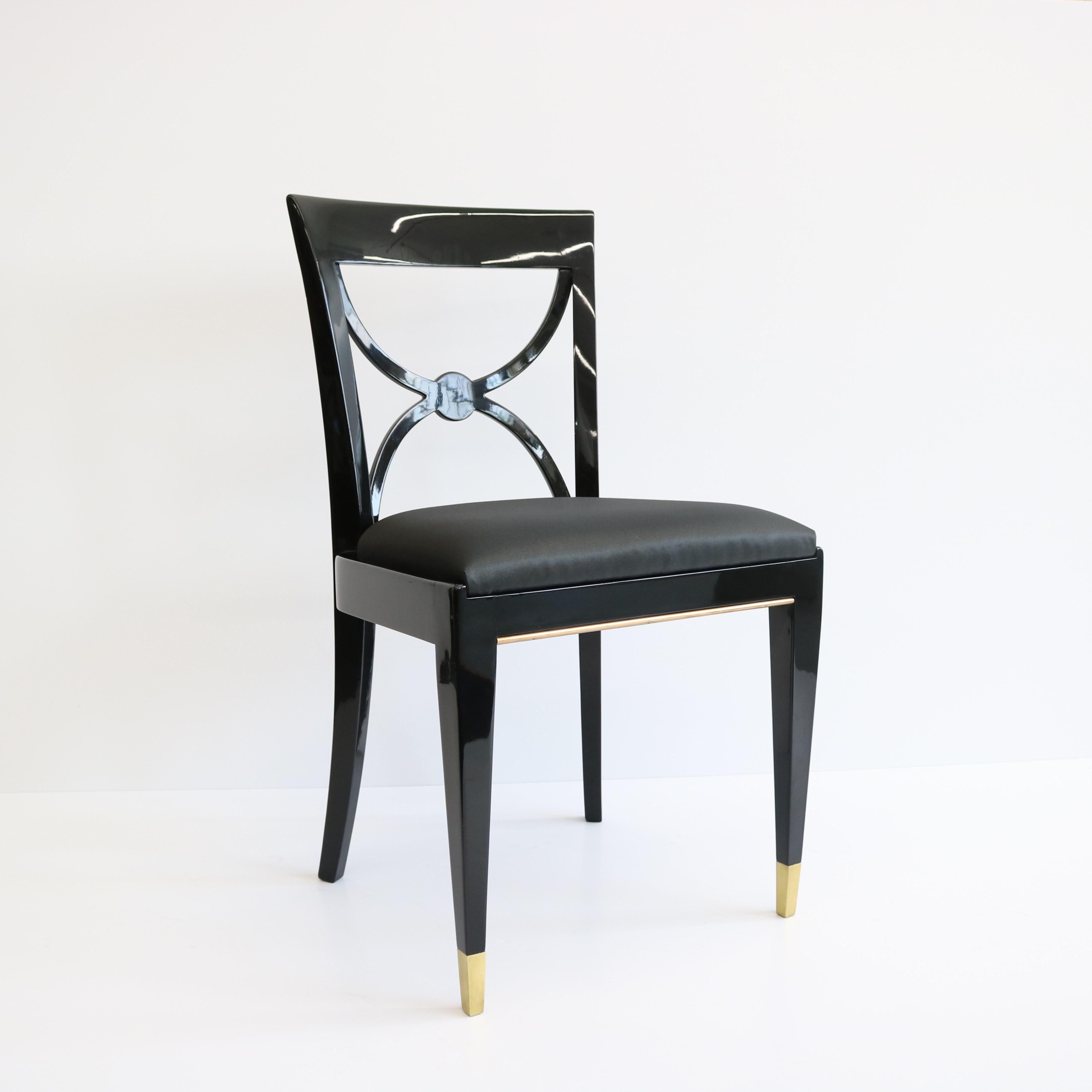Autrichien Ensemble de quatre chaises de salle à manger Art déco, De Coene Freres, Belgique en vente