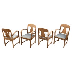 Set of Four Art Deco Dining Chairs, Europe Early 20th Century
