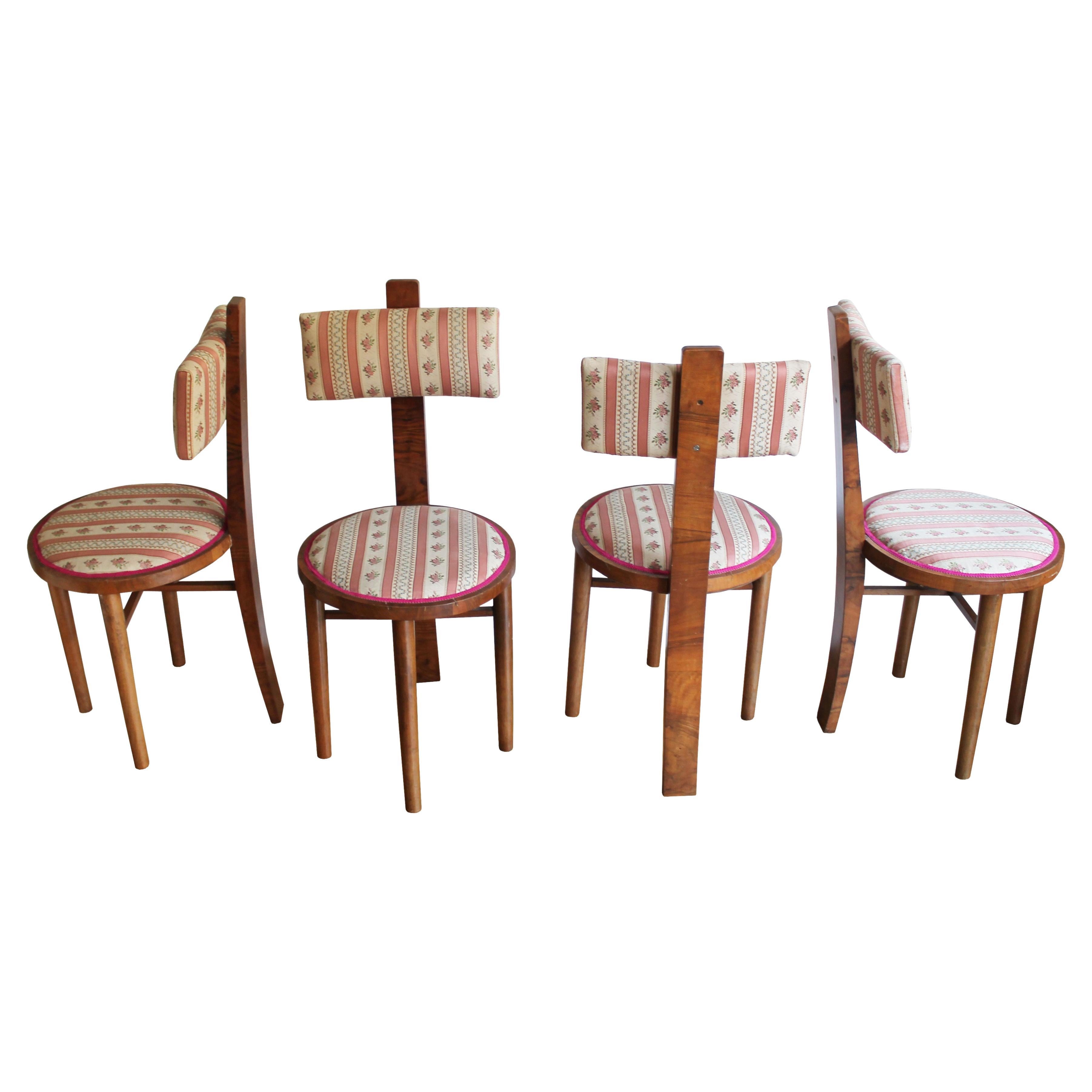Set of four Art Deco dining chairs