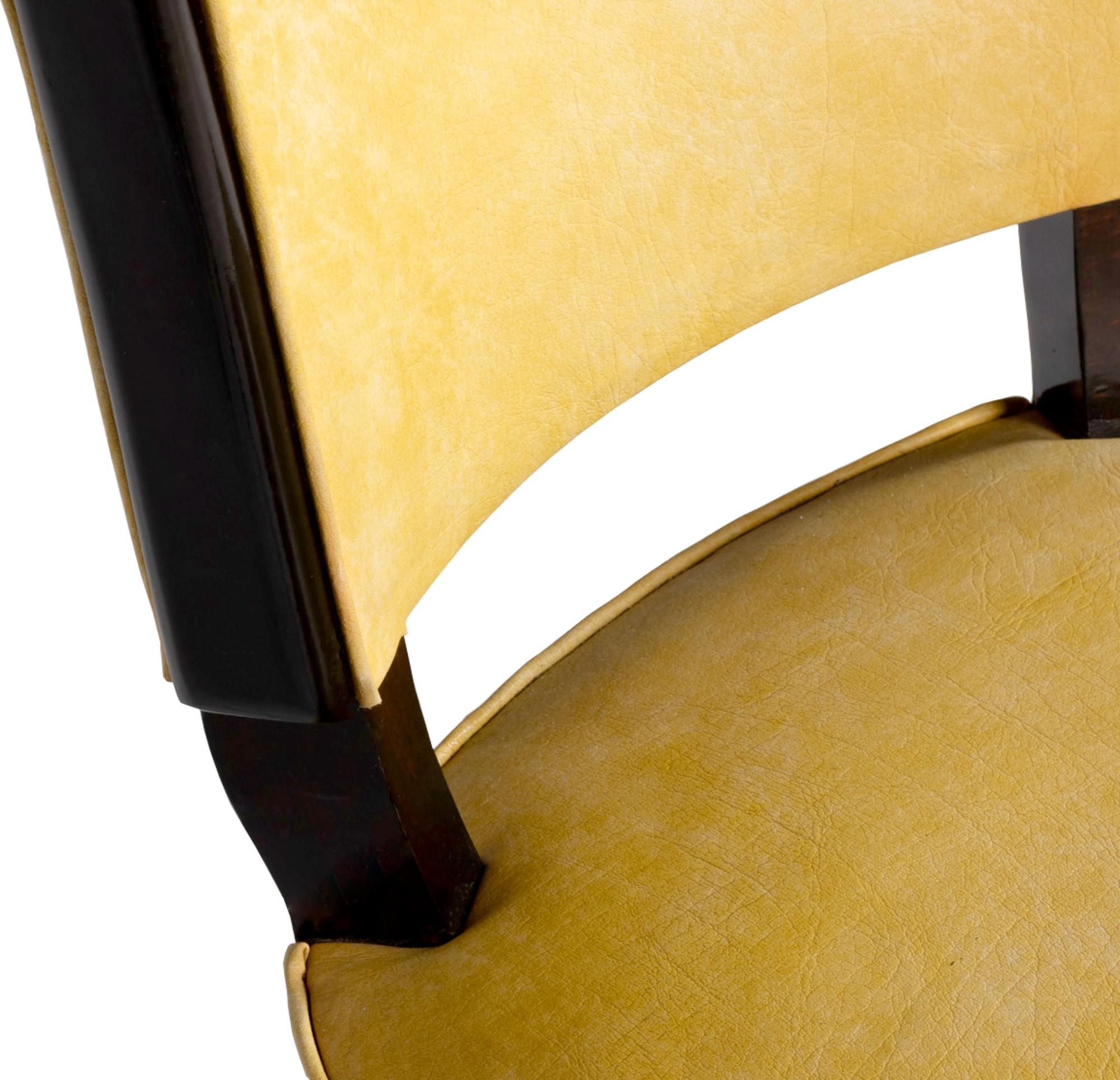 20th Century Set Of Four Art Deco Dining Chairs, Jules Leleu Style For Sale