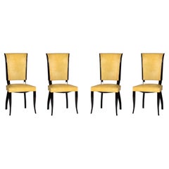 Set Of Four Art Deco Dining Chairs, Jules Leleu Style