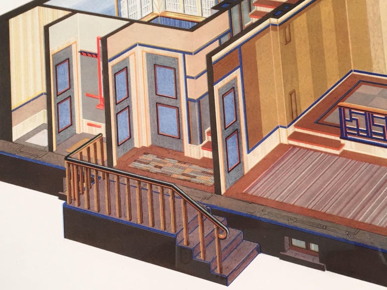 Set of Four Art Deco German Interior Prints at 1stdibs