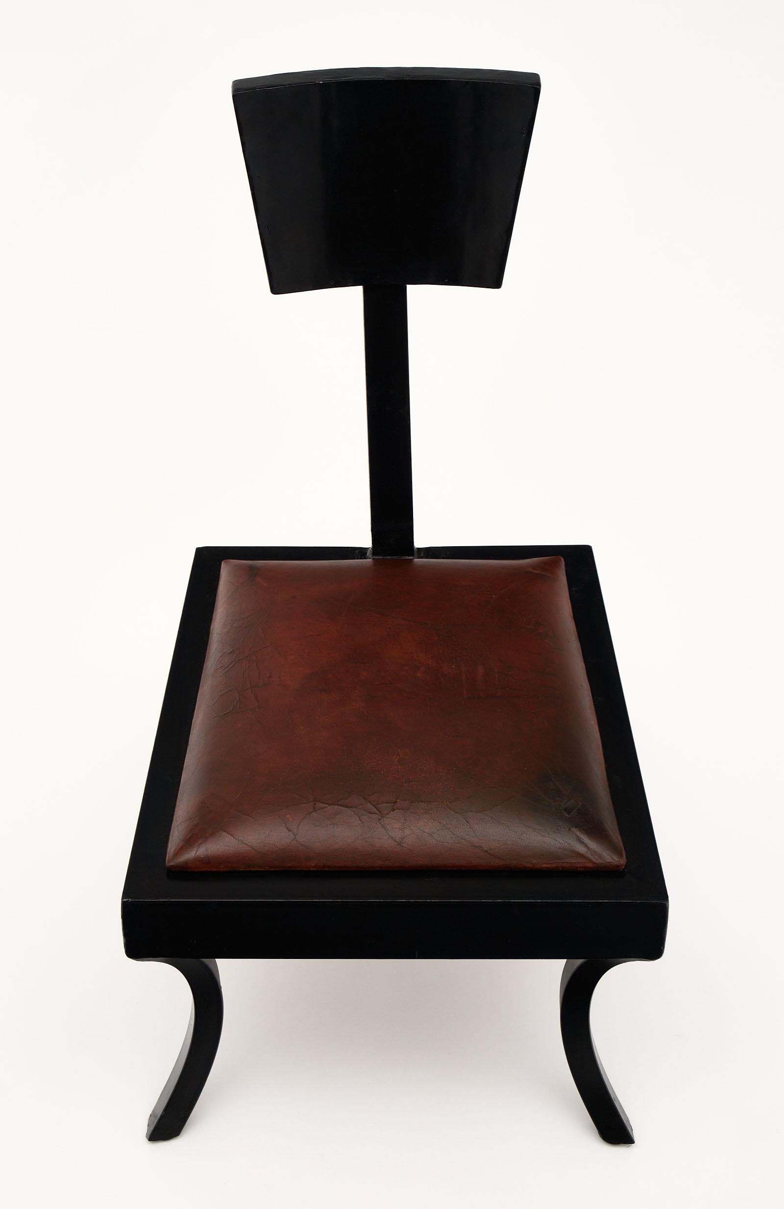 Steel Set of Four Art Deco Klismos Low Chairs