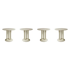 Set of four Art Deco Off White Chestnut Pedestal Table, 20th Century