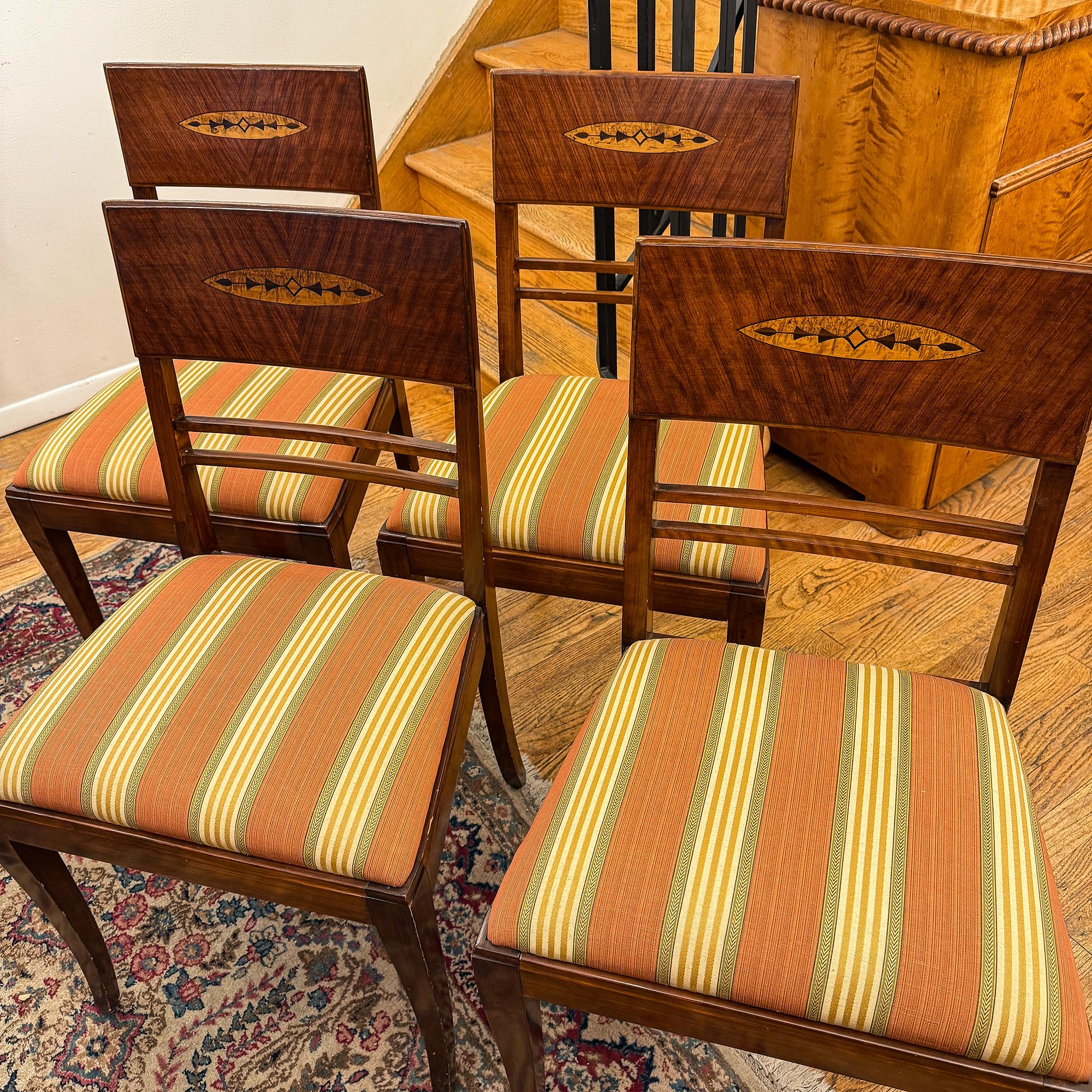 Set of Four Art Deco Side Chairs For Sale 11