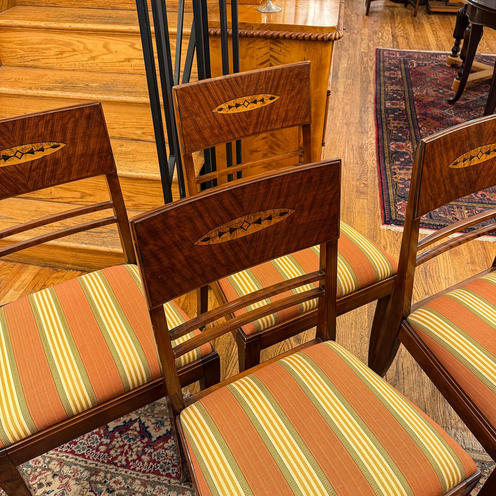 Mid-20th Century Set of Four Art Deco Side Chairs For Sale