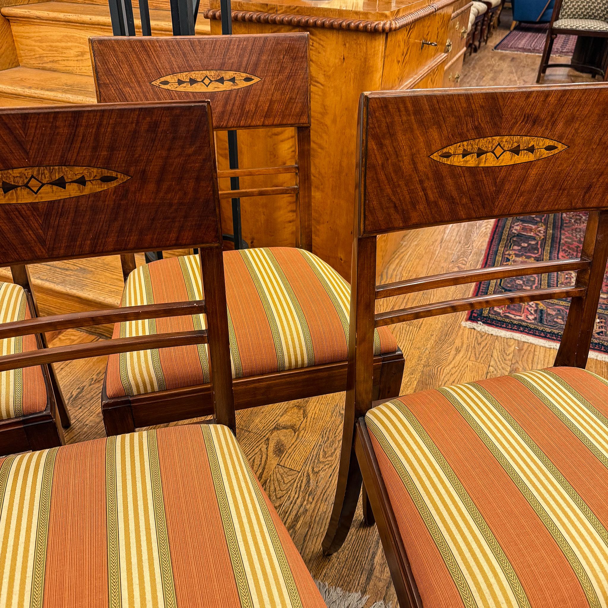 Set of Four Art Deco Side Chairs For Sale 1