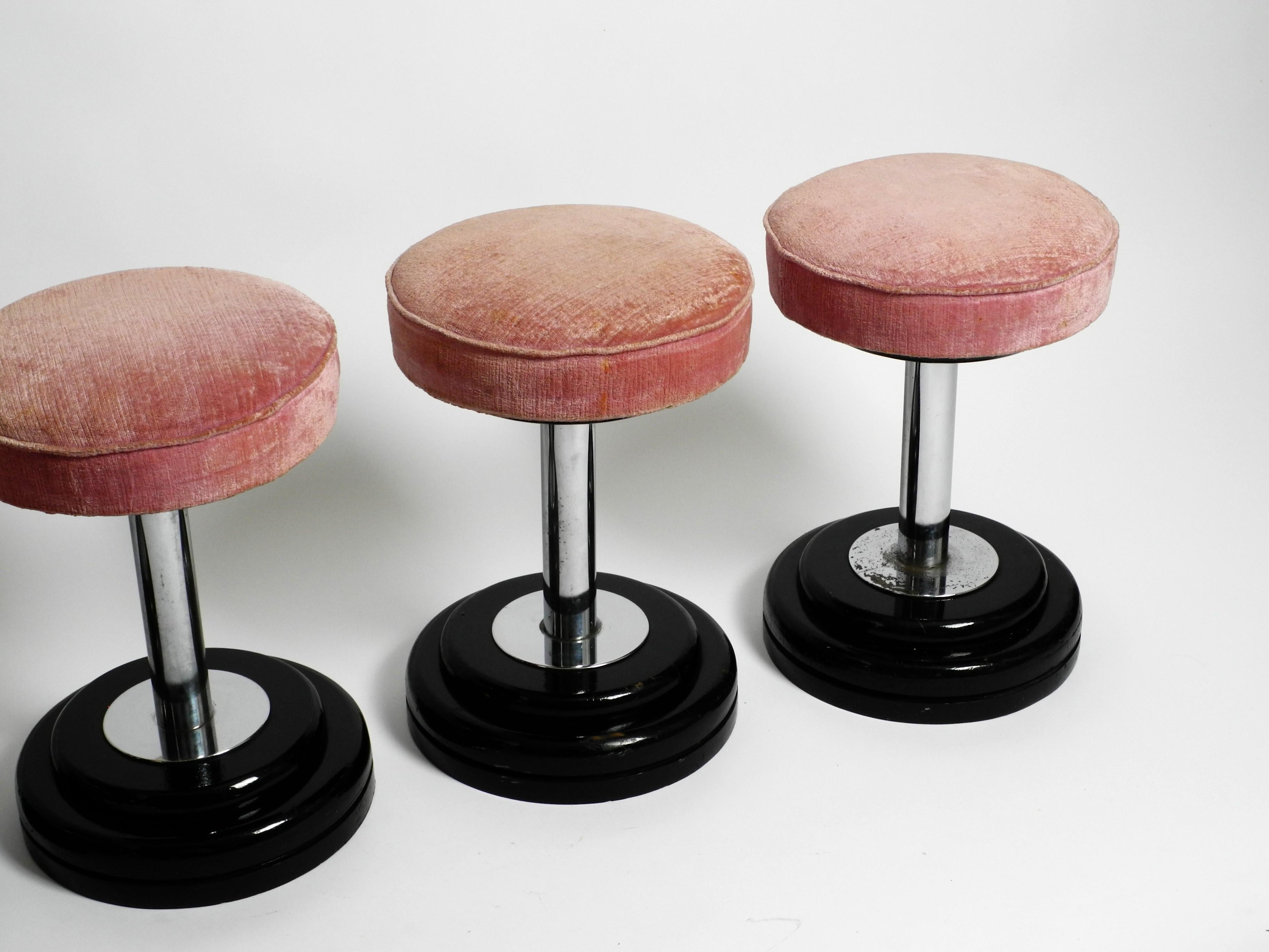 Set of Four Rare Art Deco Stools In Good Condition For Sale In München, BY