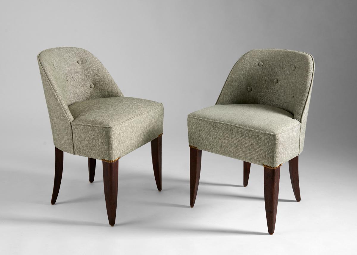 Set di quattro sedie a pantofola con tappezzeria Art Déco, Francia, 1930 circa in vendita 1