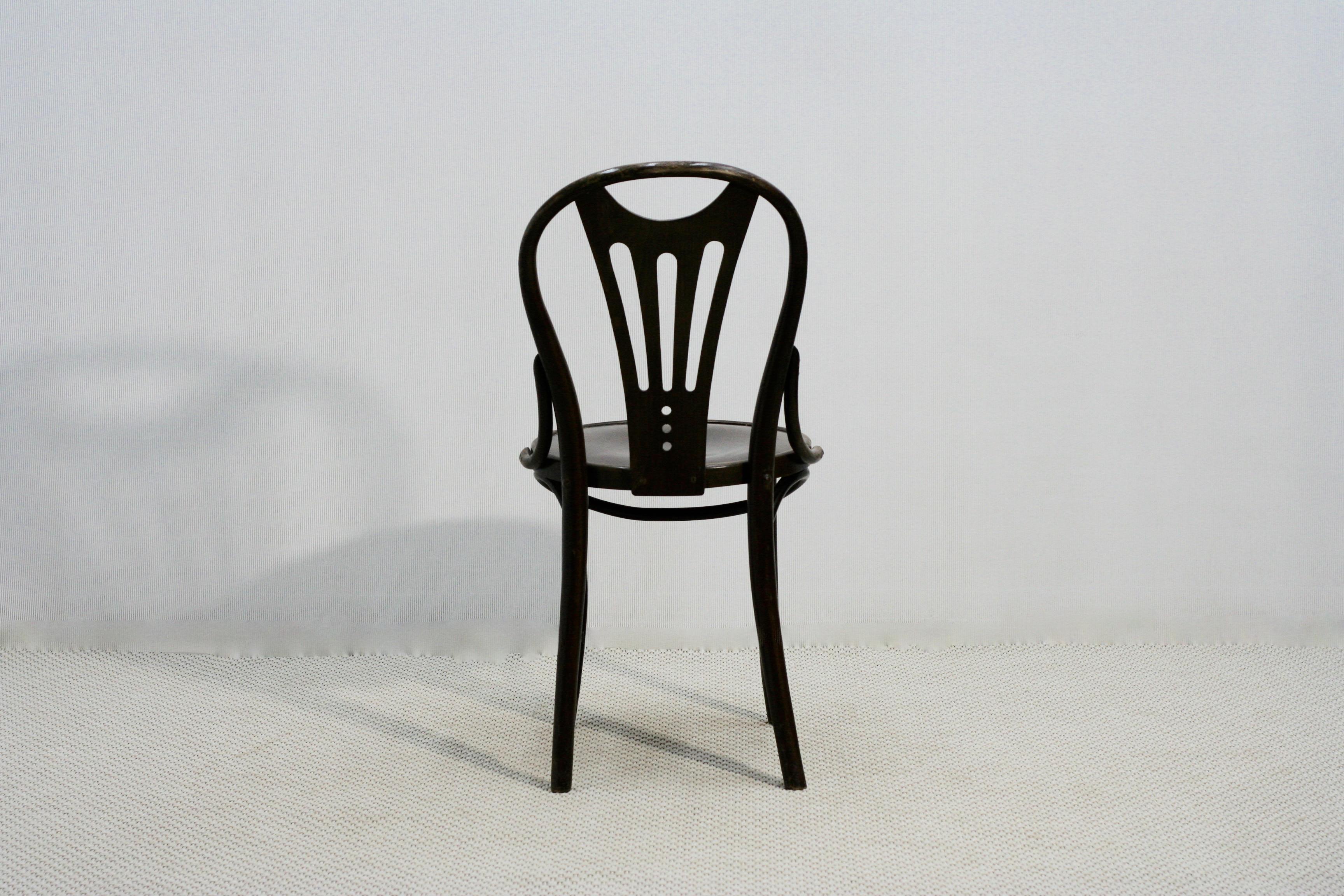 Set of Four Art Nouveau Thonet Style Bentwood Chairs, 1920s 4