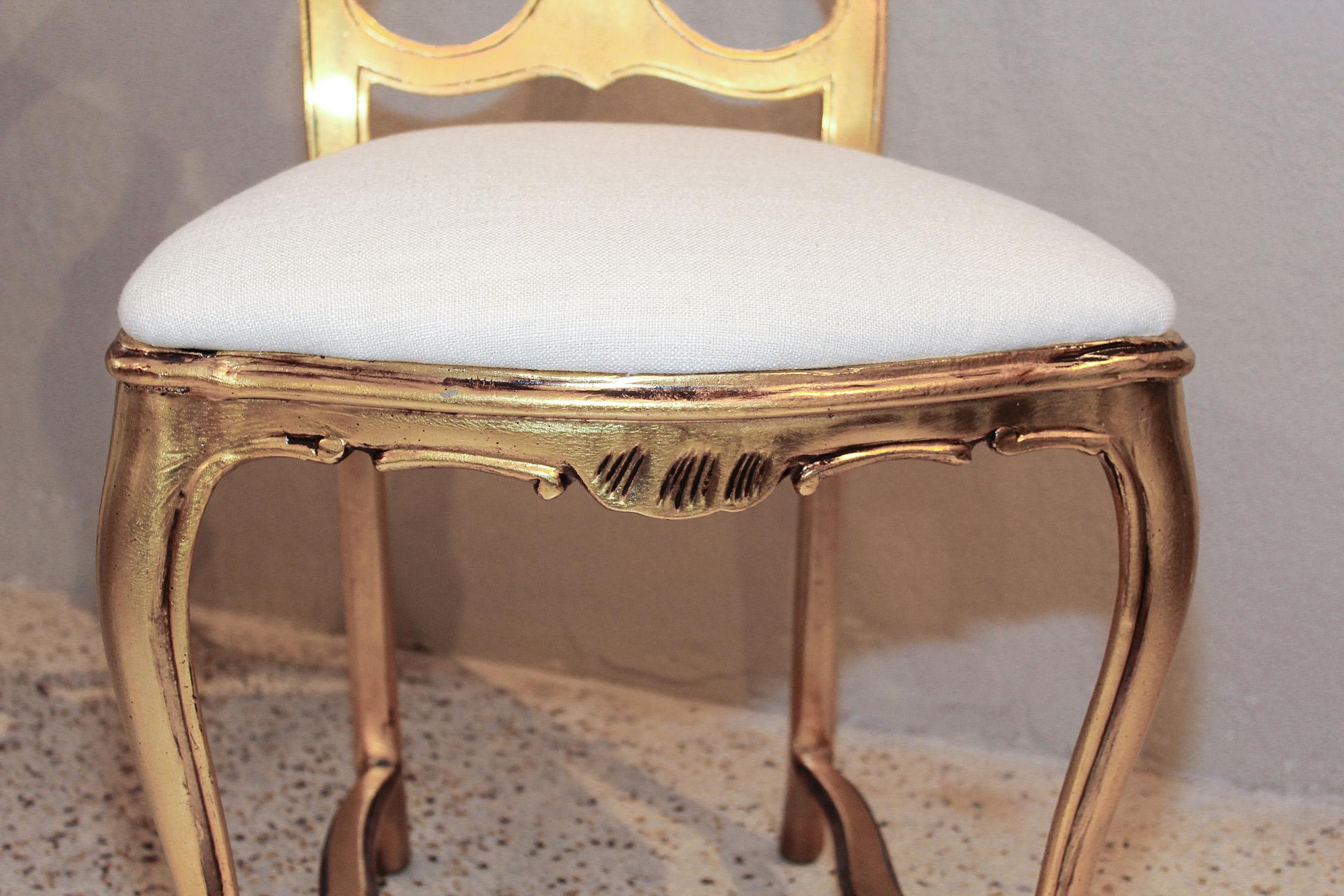 Set of Four Arthur Court Gilded Aluminum Dining Chairs, circa 1970 2