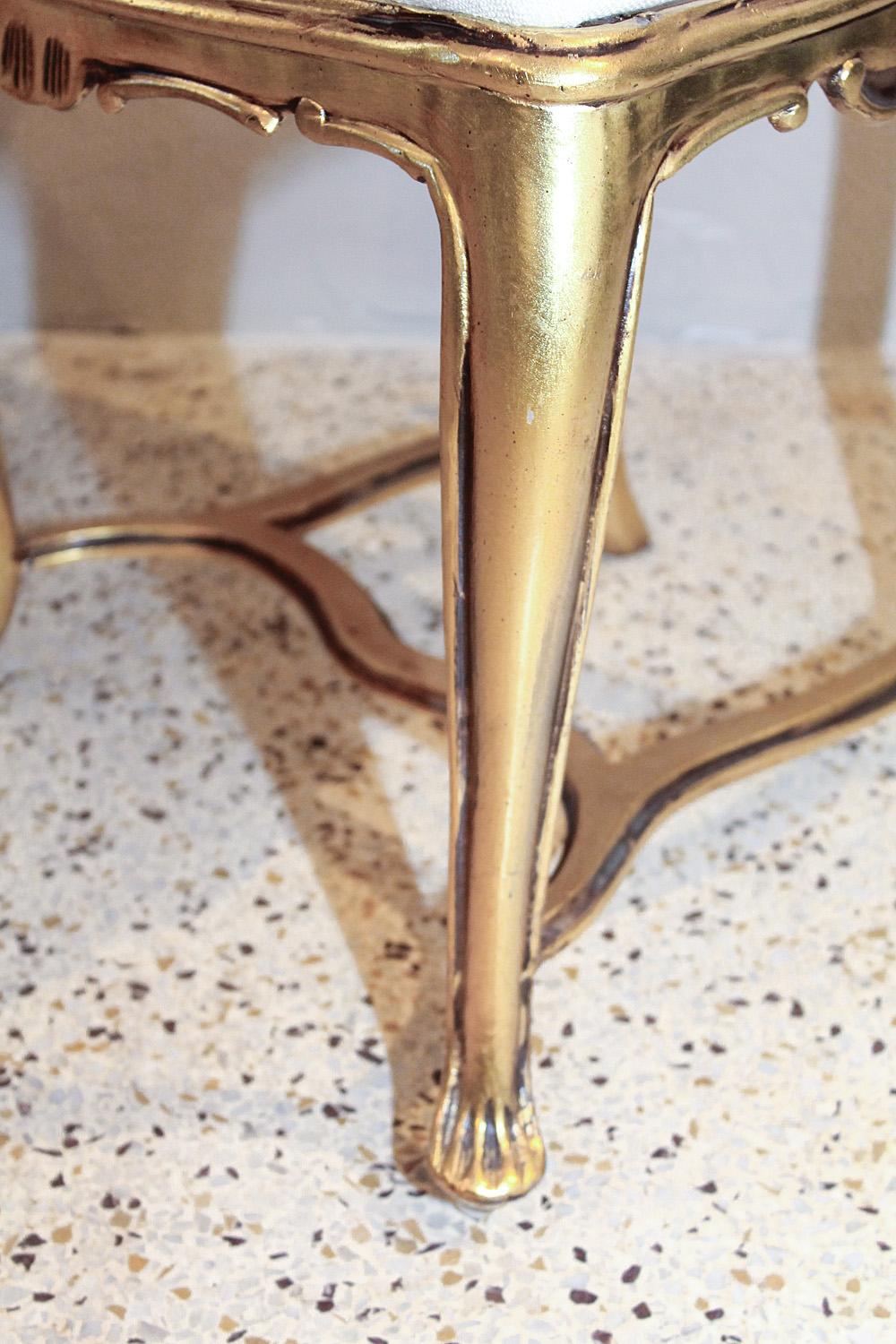 Set of Four Arthur Court Gilded Aluminum Dining Chairs, circa 1970 6