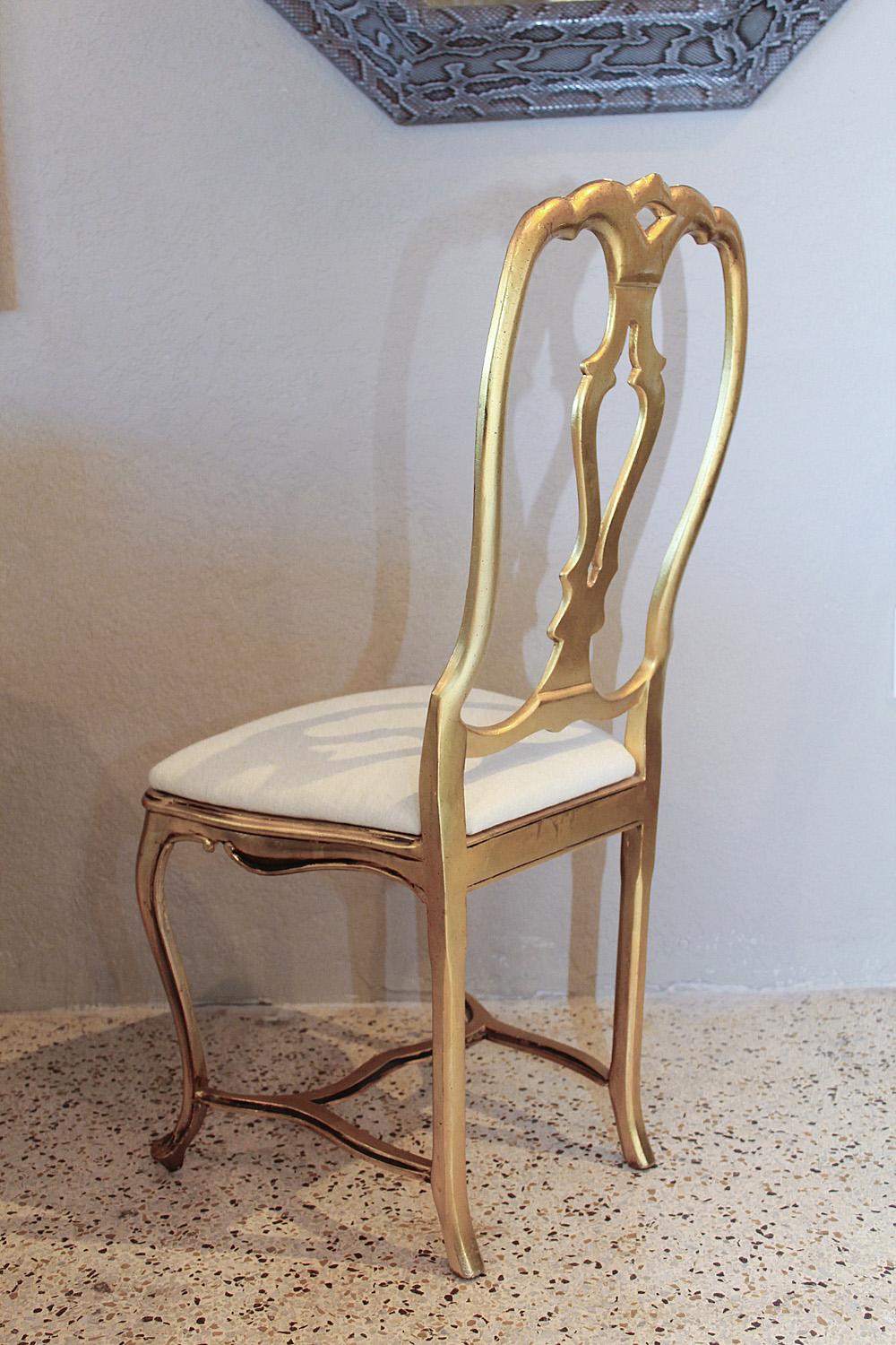 Late 20th Century Set of Four Arthur Court Gilded Aluminum Dining Chairs, circa 1970