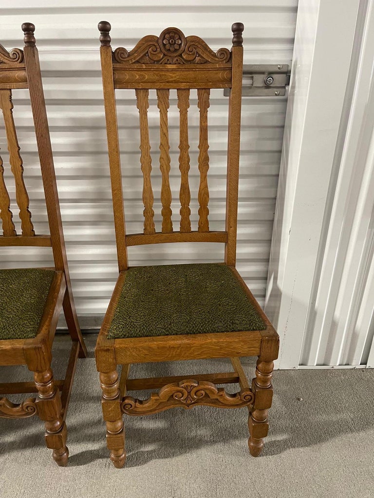 Set of Four Arts and Craft Oak Dining Chairs with Lattice Backs, Late 19th  Century at 1stDibs, image size:768x1024