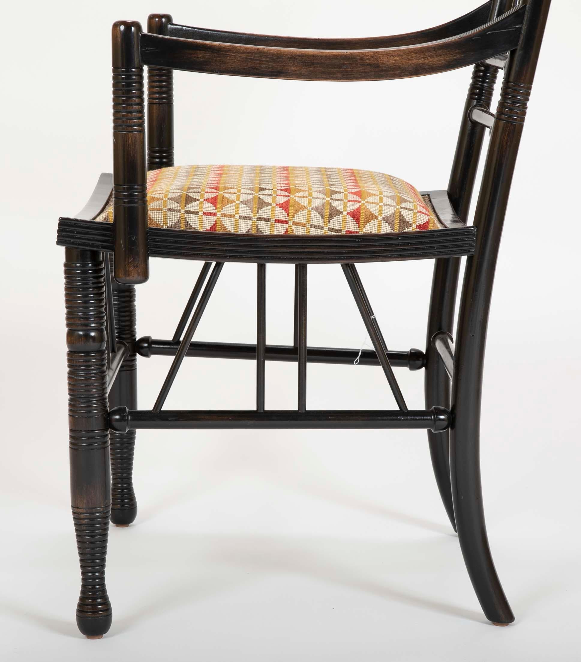 Set of Four Arts & Crafts Style Chairs In The Manner of E. W. Godwin 3