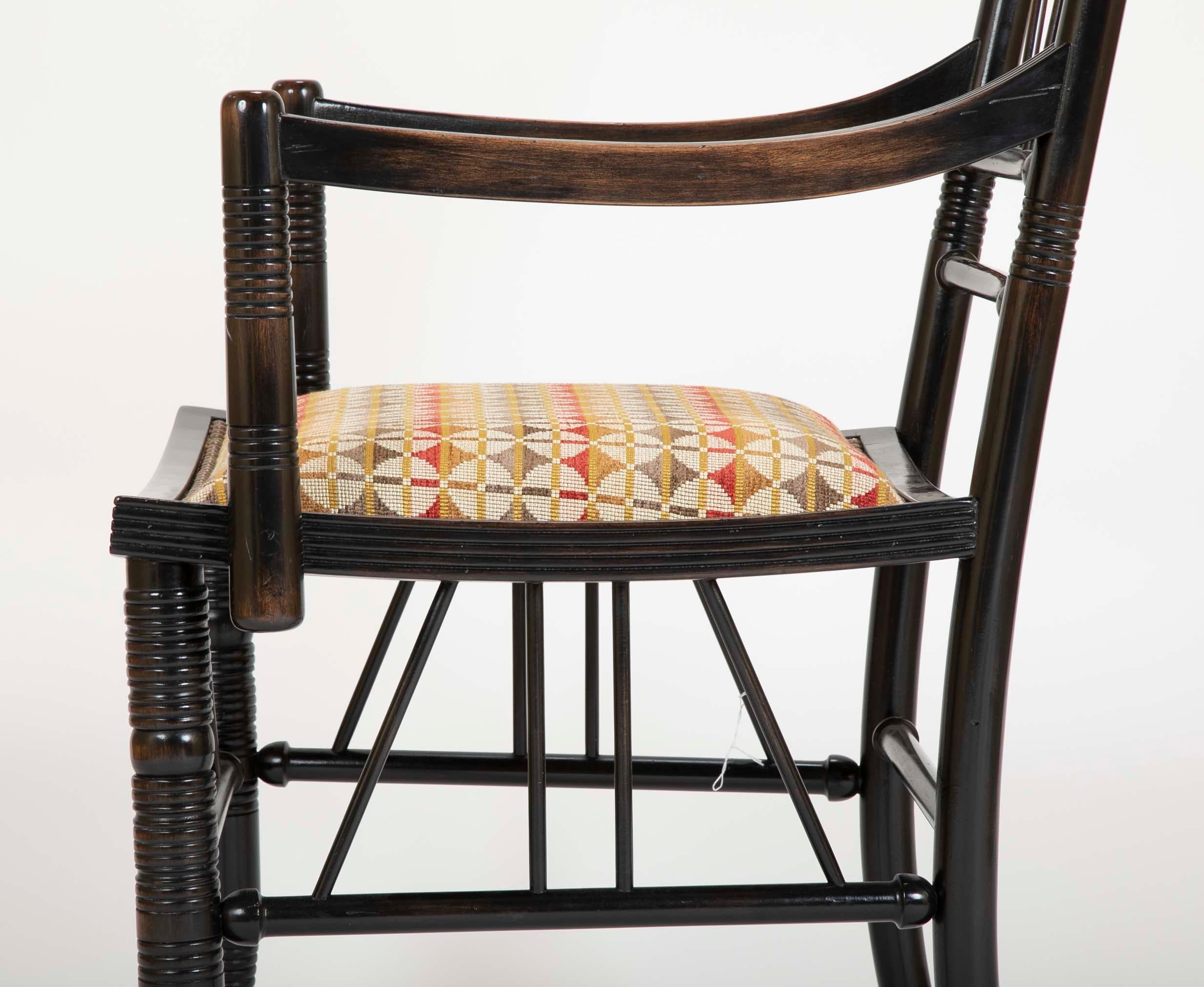 Set of Four Arts & Crafts Style Chairs In The Manner of E. W. Godwin 4