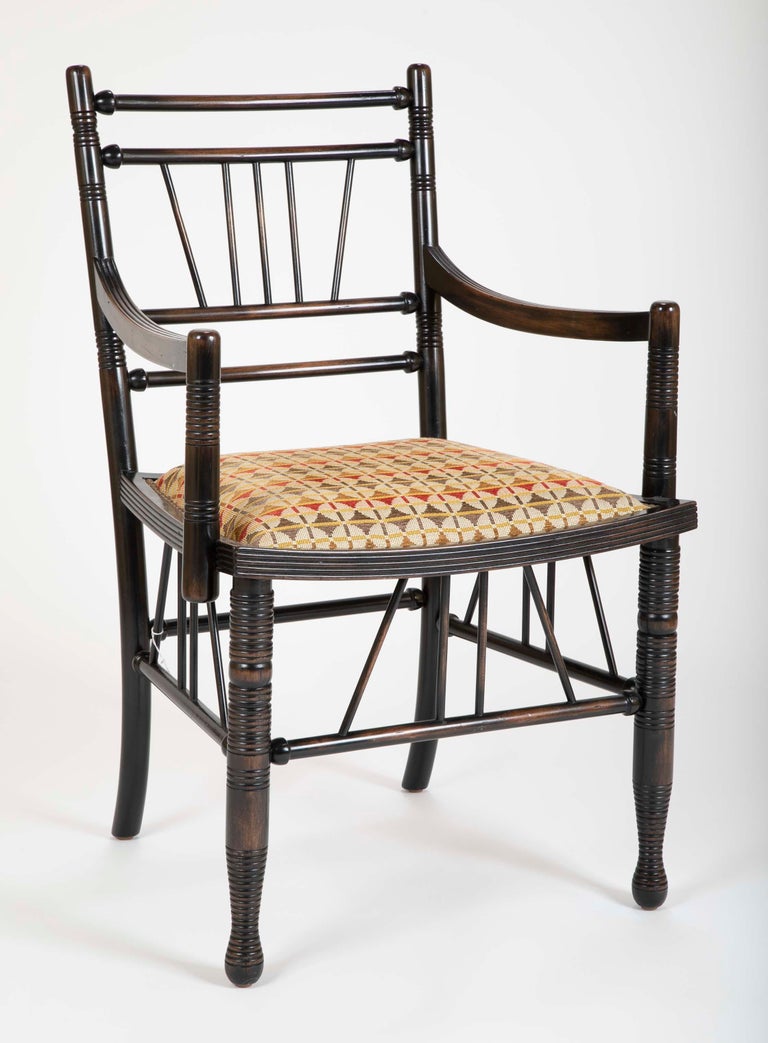 Set of Four Arts and Crafts Style Chairs In The Manner of E. W. Godwin