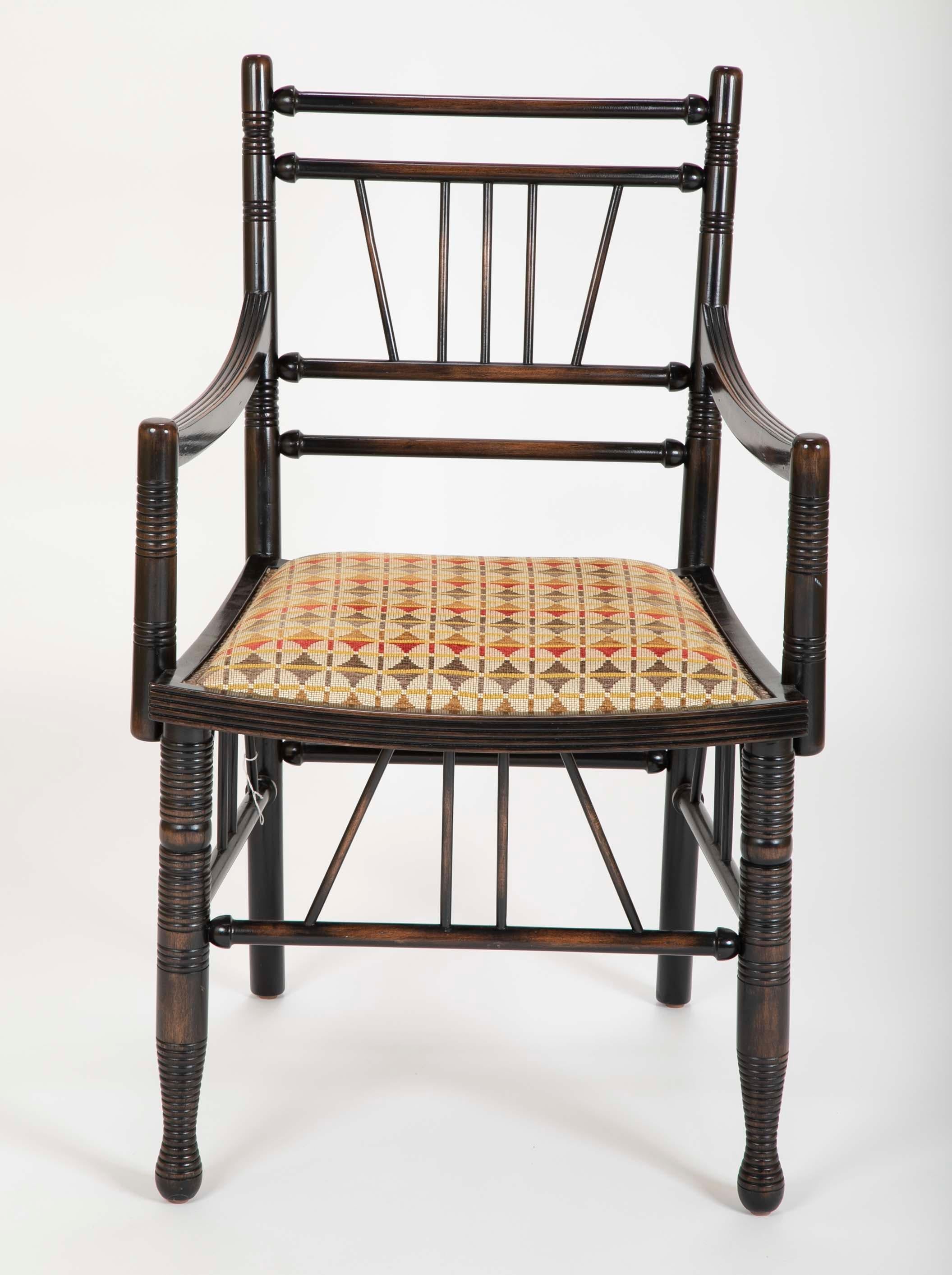Arts and Crafts Set of Four Arts & Crafts Style Chairs In The Manner of E. W. Godwin