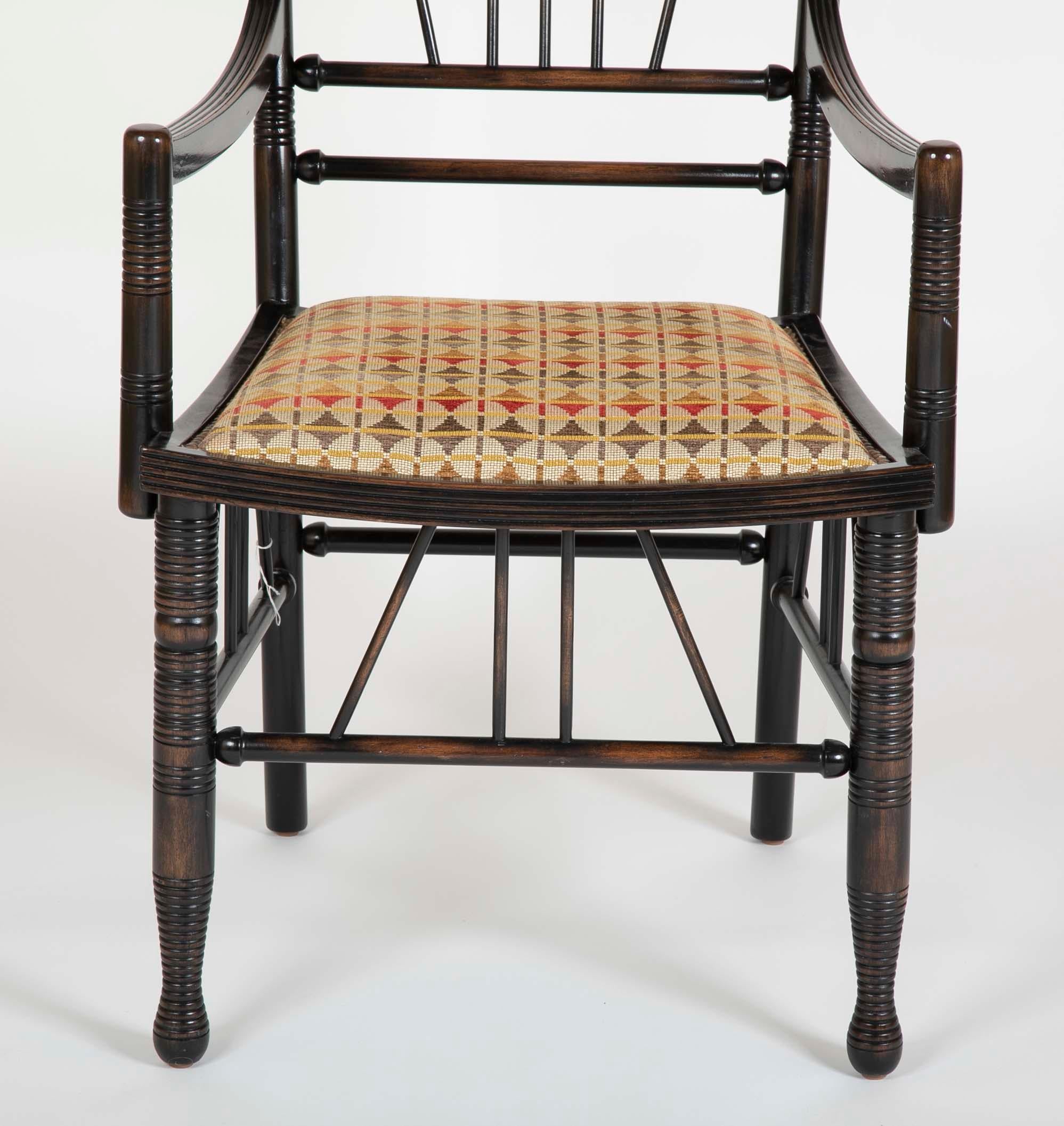 English Set of Four Arts & Crafts Style Chairs In The Manner of E. W. Godwin