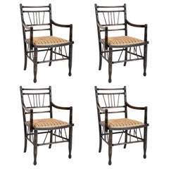 Set of Four Arts & Crafts Style Chairs In The Manner of E. W. Godwin