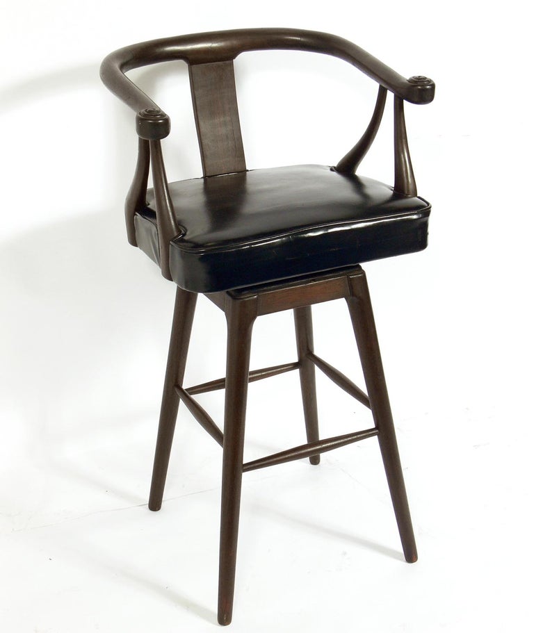 Set of Four Asian Style Midcentury Bar Stools at 1stDibs