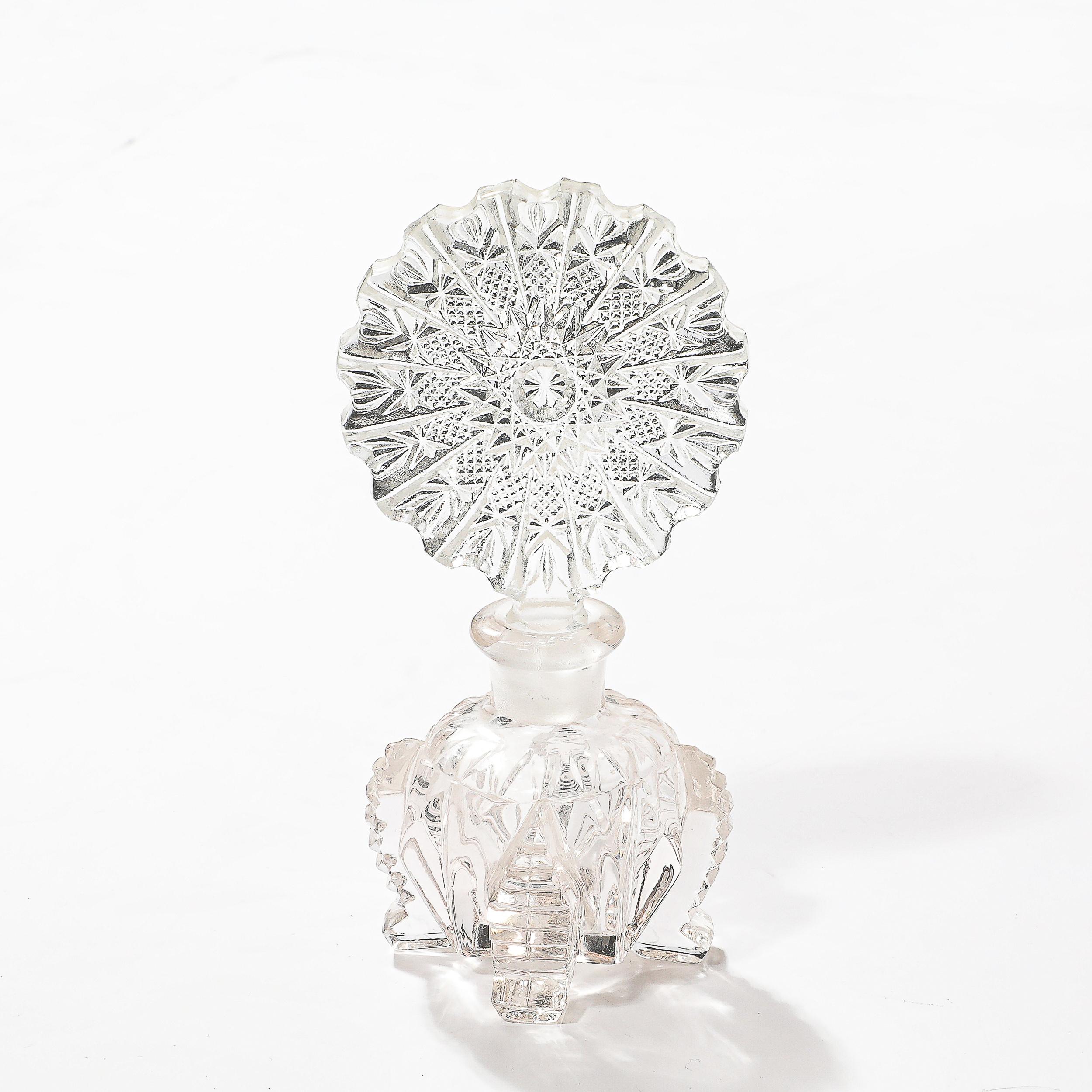 Set of Four Assorted Art Deco Pressed Glass Perfume Holders For Sale 3