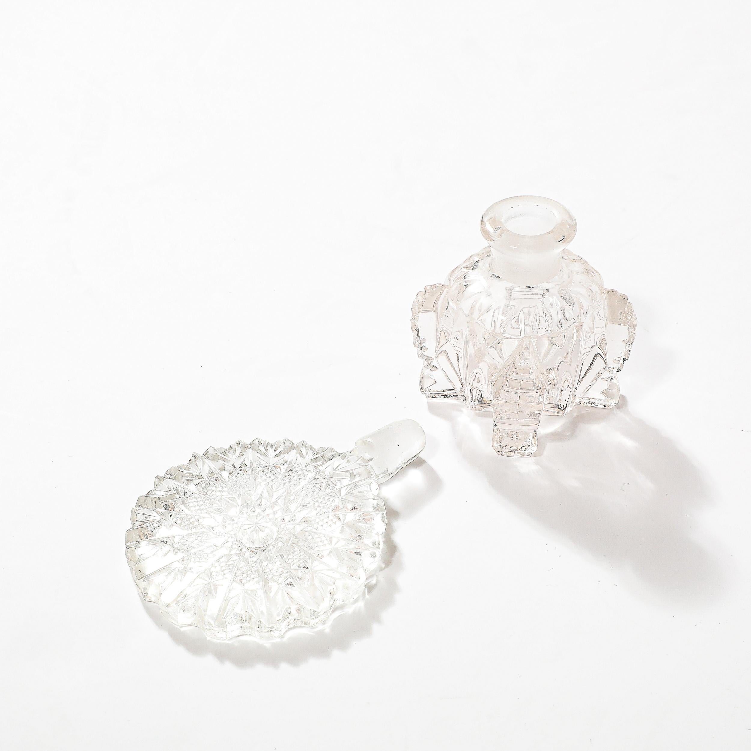 Set of Four Assorted Art Deco Pressed Glass Perfume Holders For Sale 4