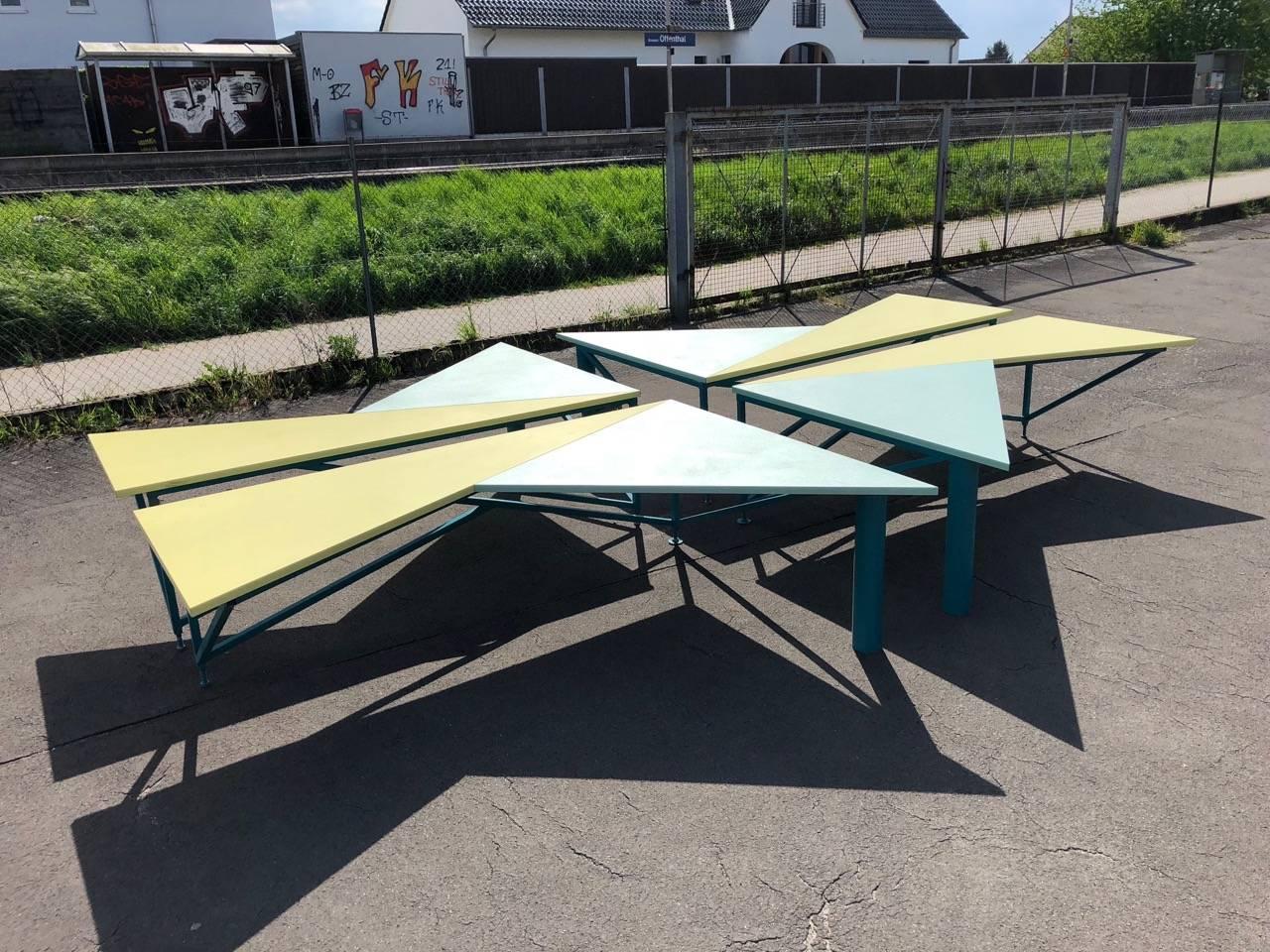 Late 20th Century Set of Four Asymmetrical Architect Writing Desks, 1990s For Sale