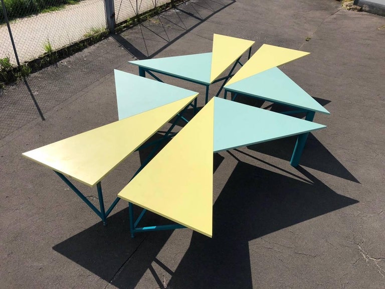 Set of Four Asymmetrical Architect Writing Desks, 1990s For Sale at 1stDibs