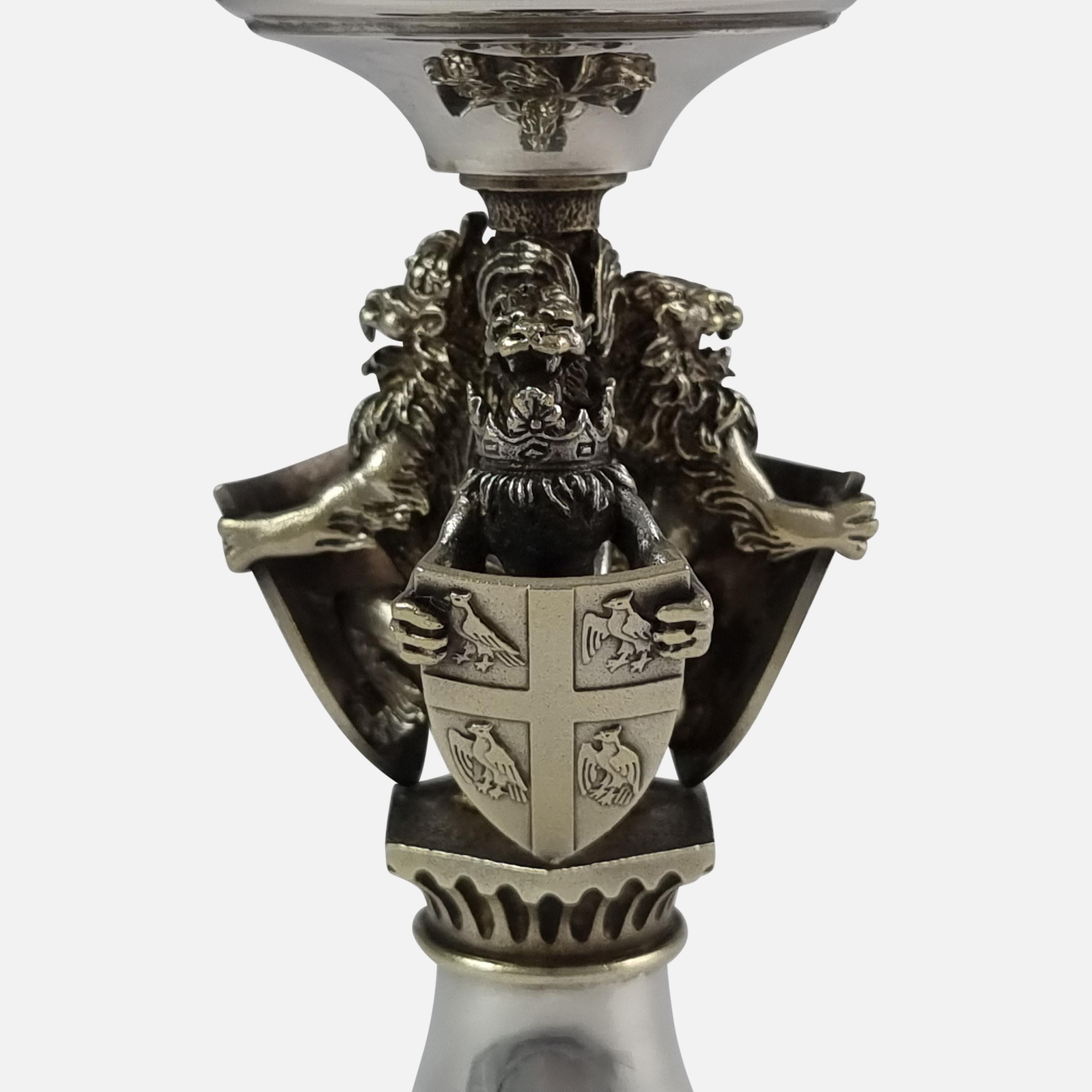 Set of Four Aurum Silver Gilt 'College of Arms' Goblets, Hector Miller, 1984 For Sale 7