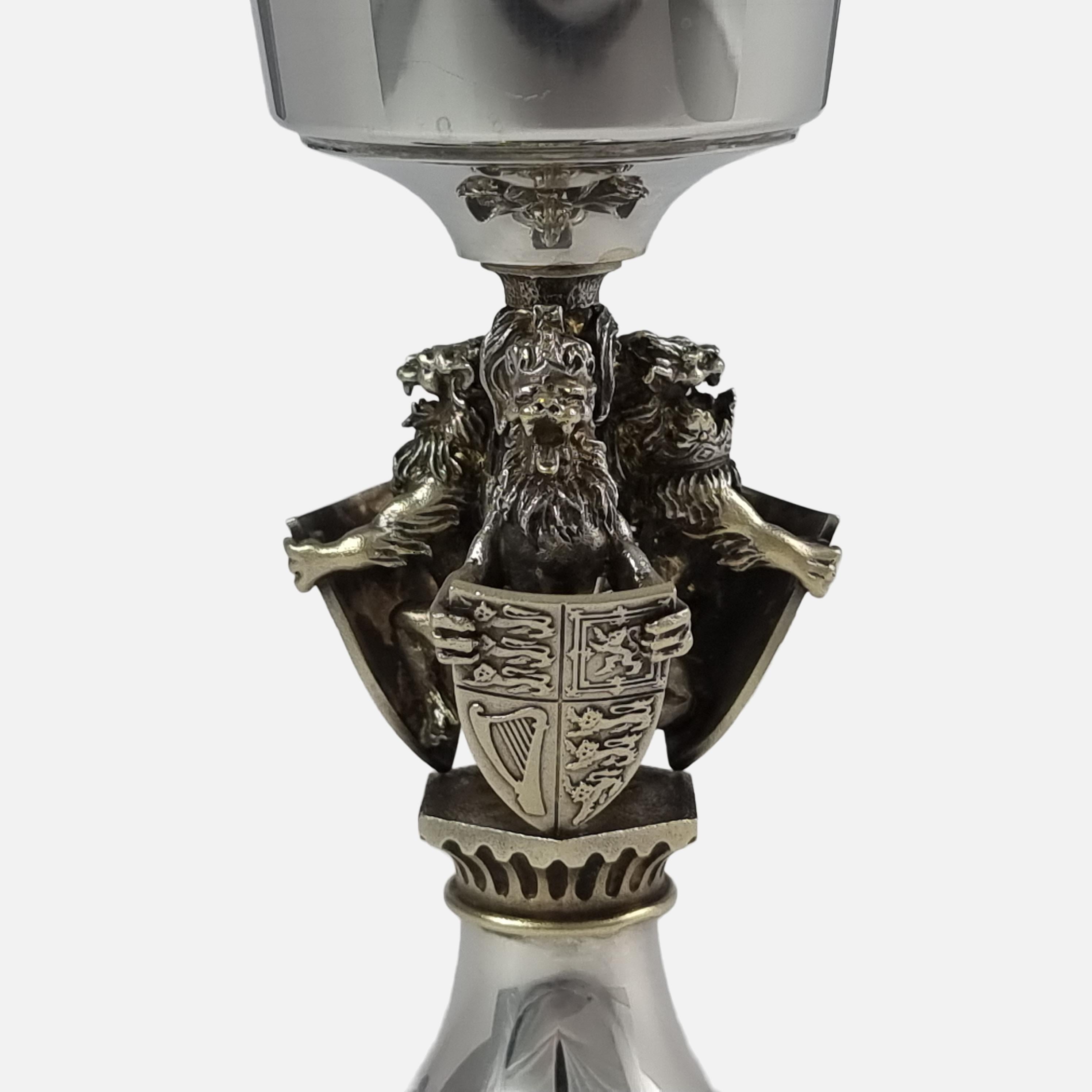 Set of Four Aurum Silver Gilt 'College of Arms' Goblets, Hector Miller, 1984 For Sale 9