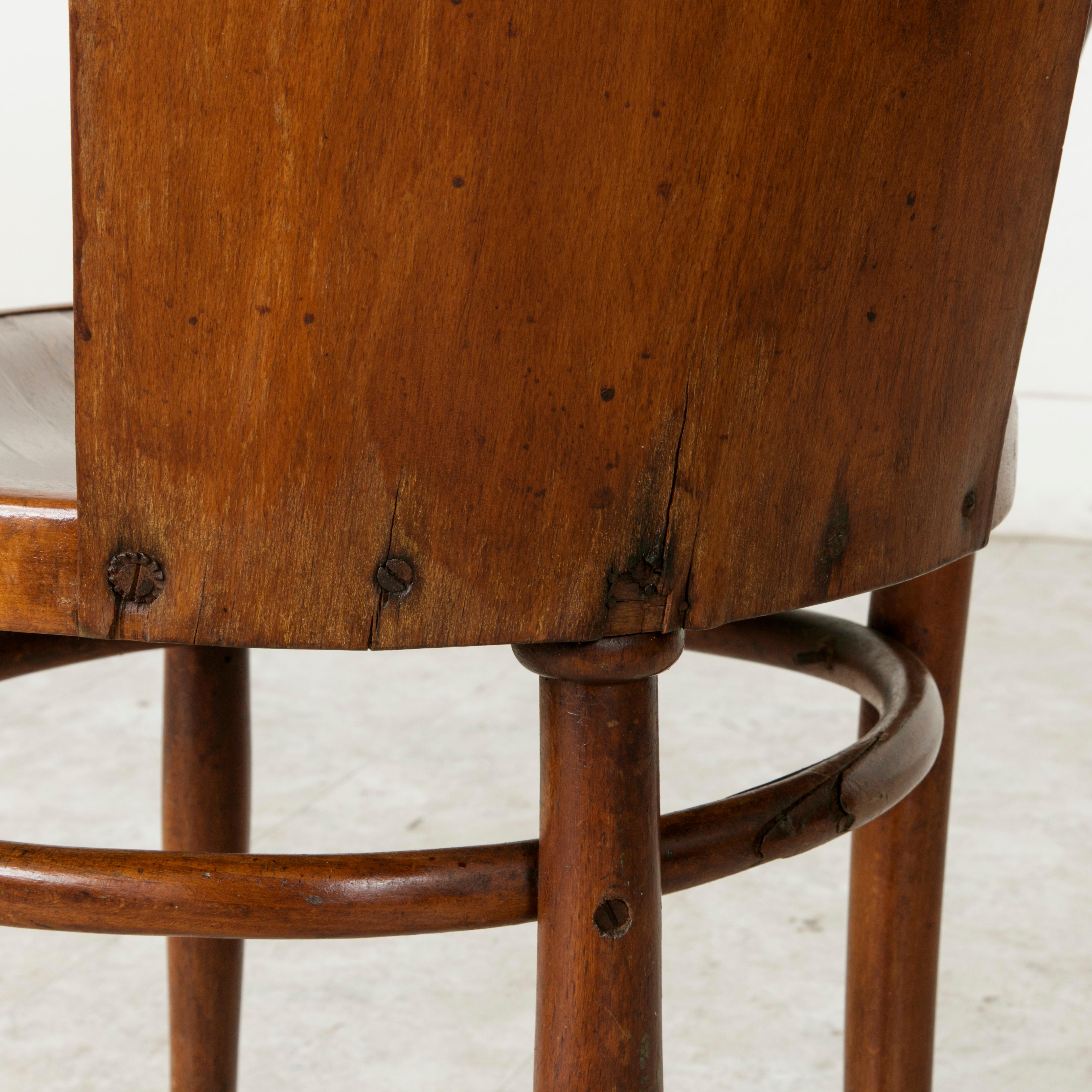 Set of Four Austrian Art Deco Period Bentwood Bistro Chairs by Kohn 6