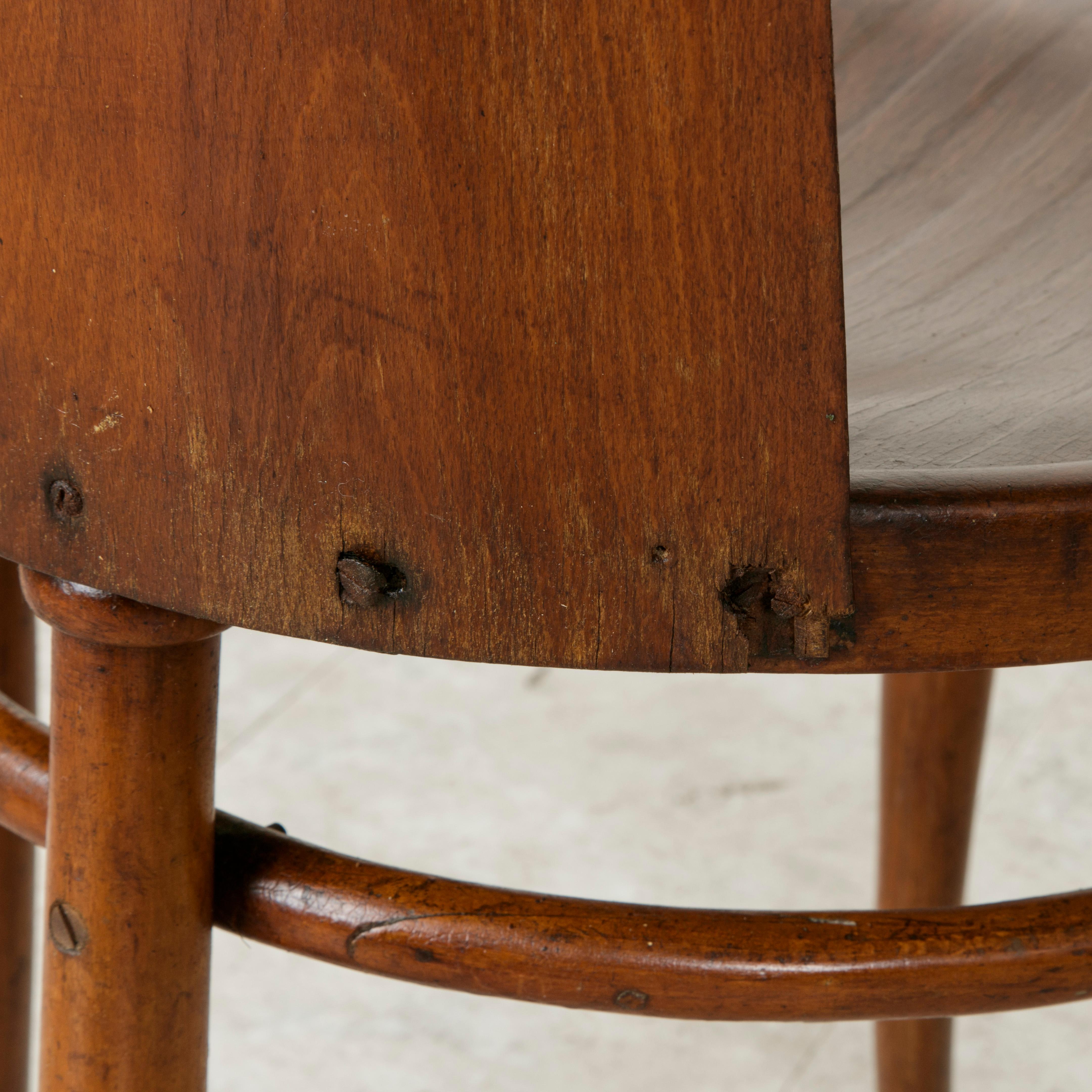Set of Four Austrian Art Deco Period Bentwood Bistro Chairs by Kohn 9